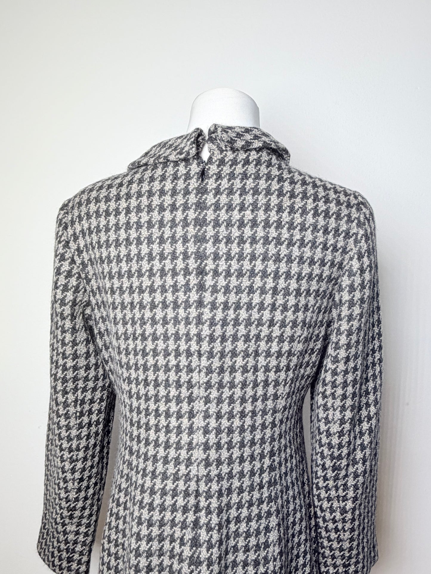 Vintage Chloe Houndstooth Wool Blend Dress Black White