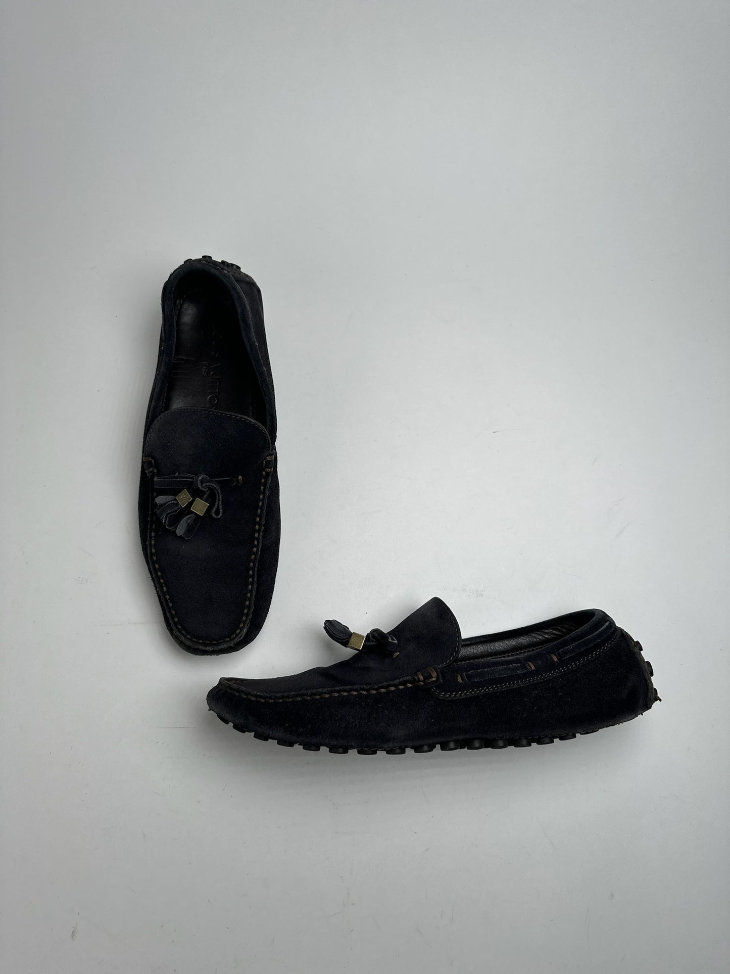 Vintage Louis Vuitton Suede Loafer black
