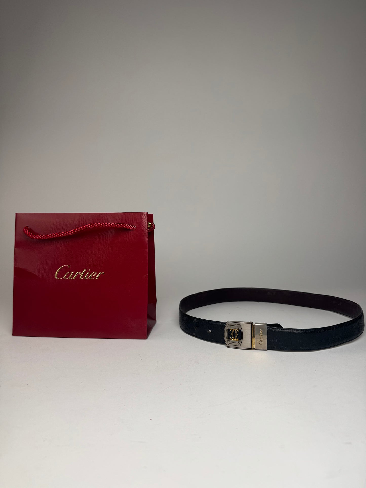 Vintage Cartier Leather Belt Black