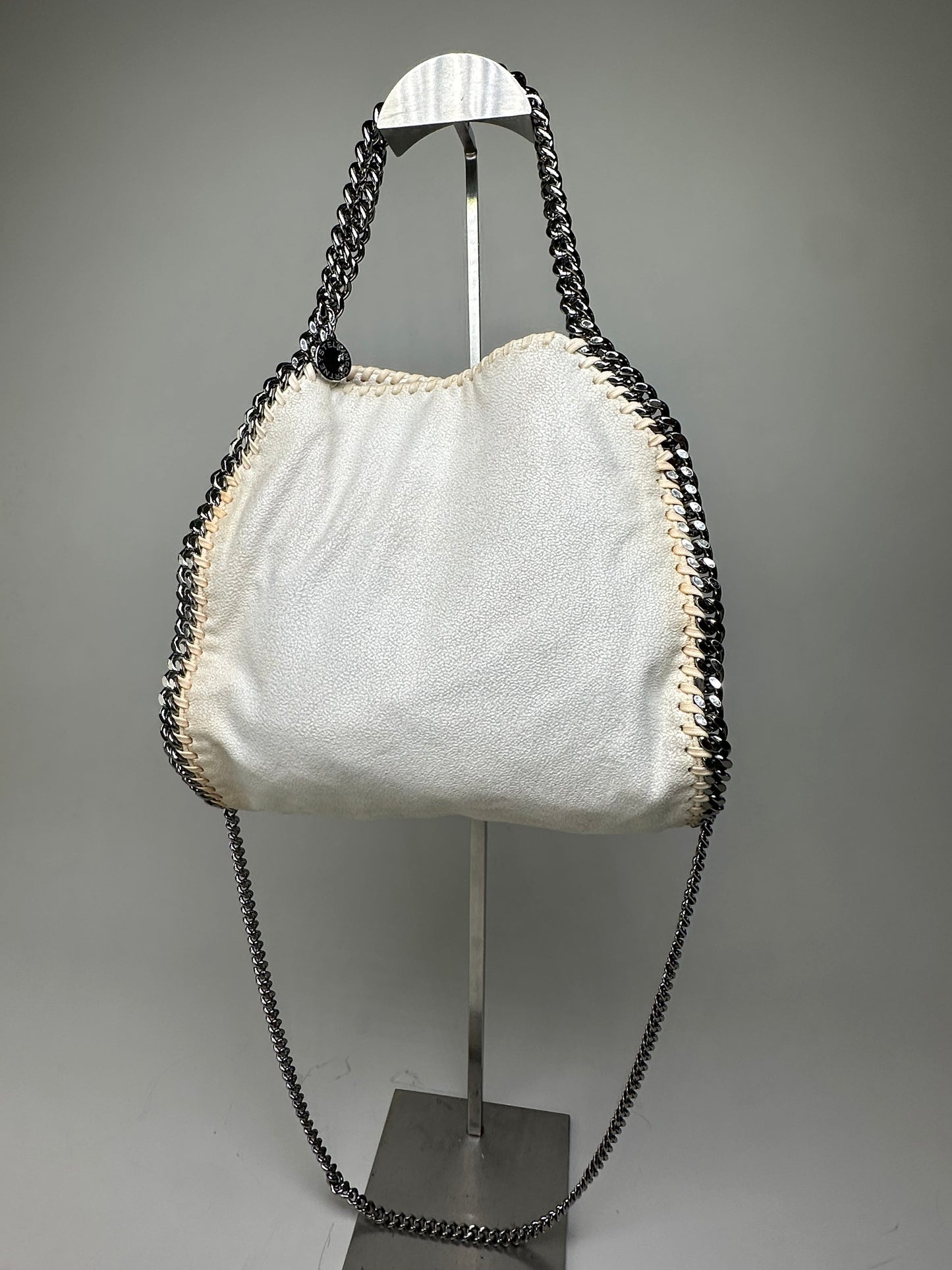 Vintage Stella Mc Cartney 2way Chain Strap Tote Bag White Beige
