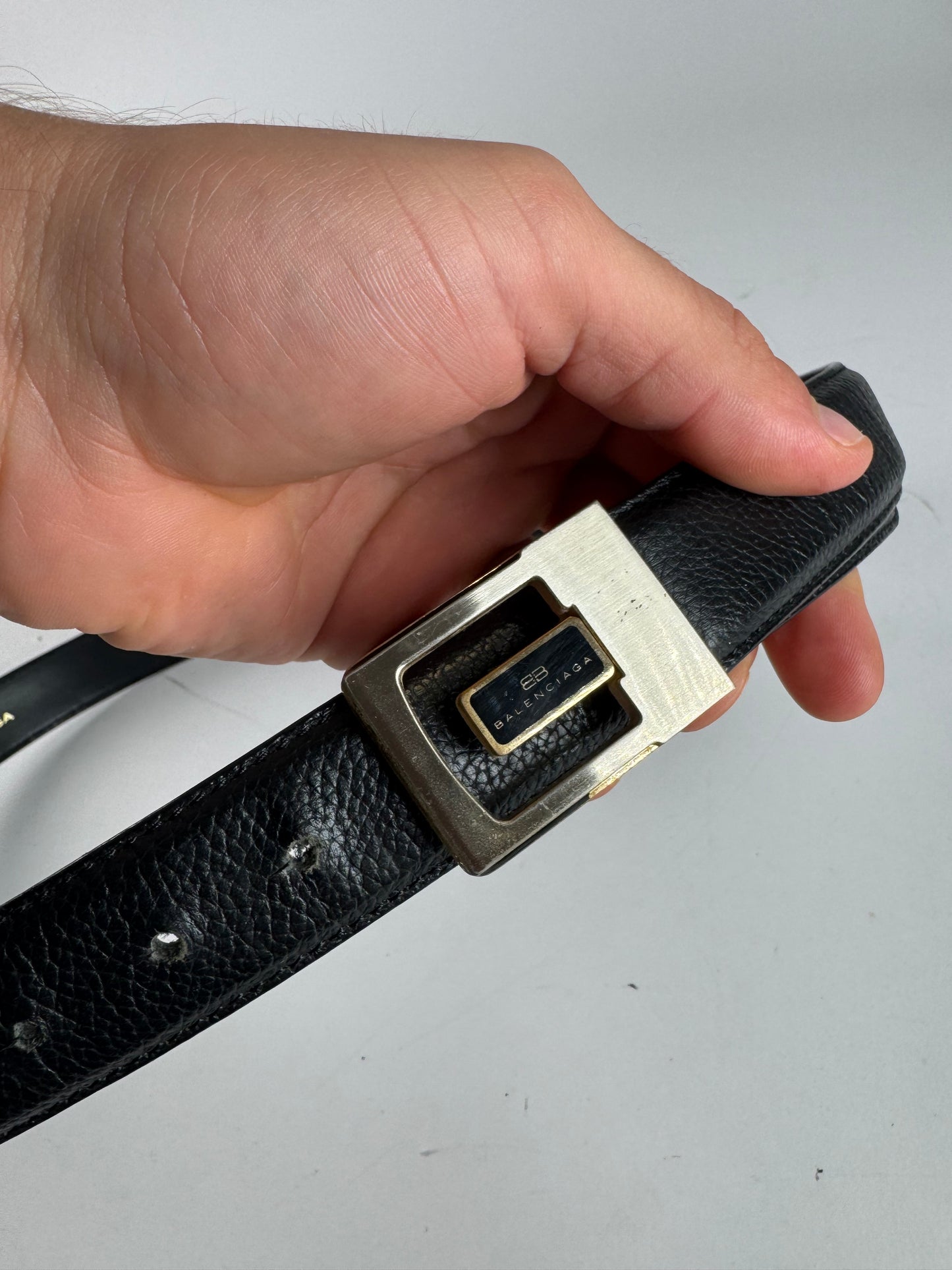 Vintage Balenciaga leather belt black