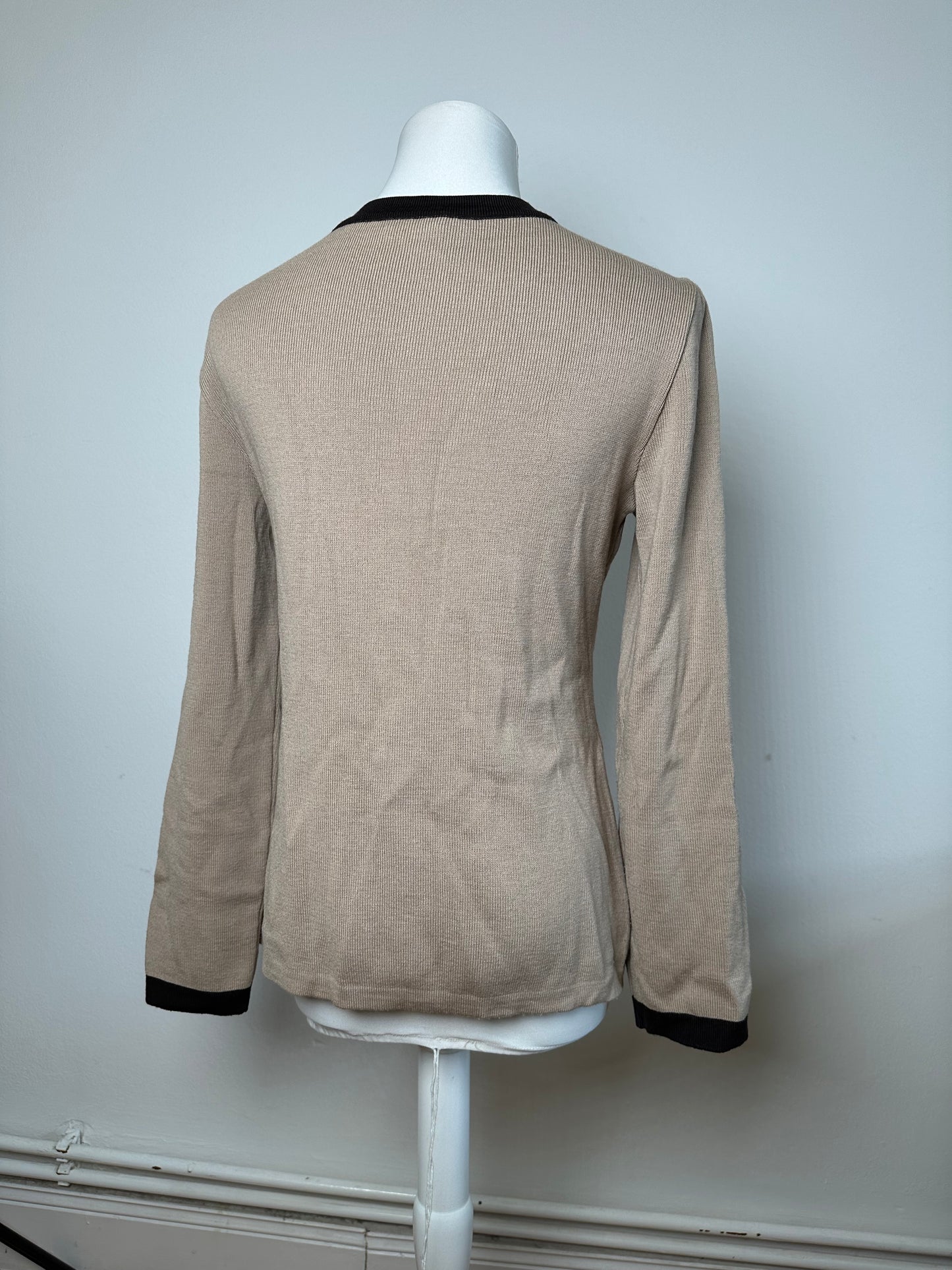 Vintage Balenciaga Wool Dress / Short Coat Black Brown-Beige M