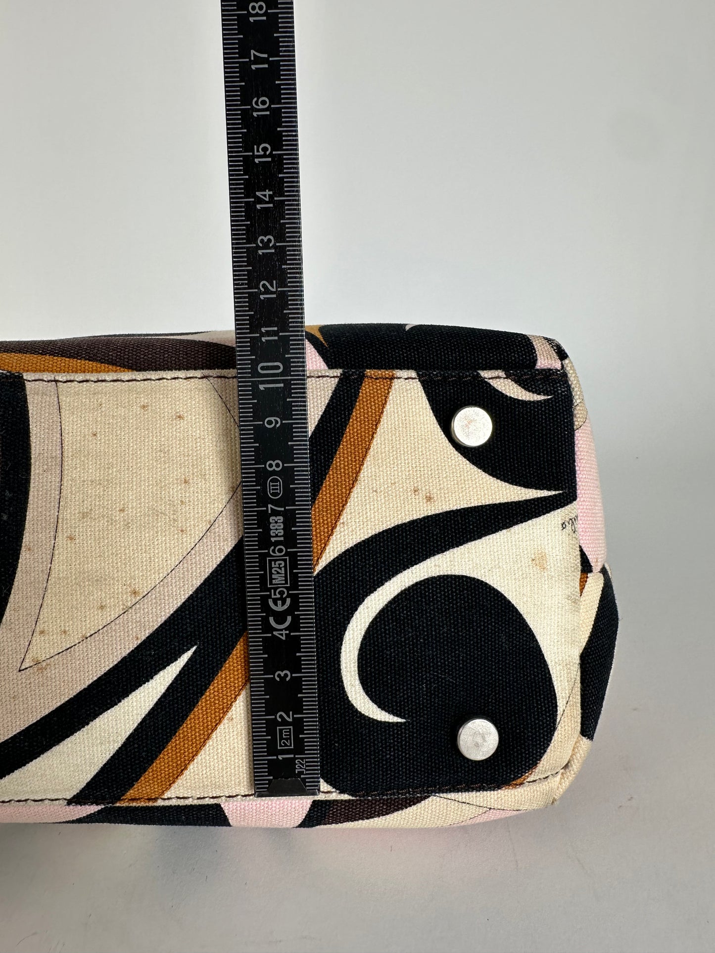 Vintage Emilio Pucci Tote Bag Canvas Cream Multicolor