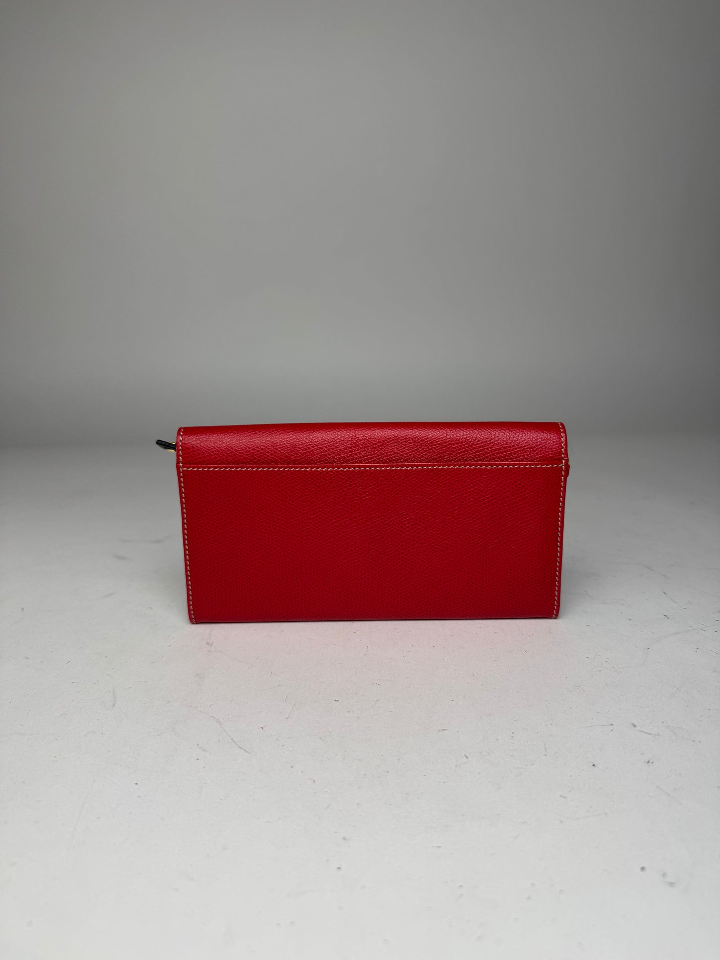 Vintage Loewe Anagram Leather Wallet Red