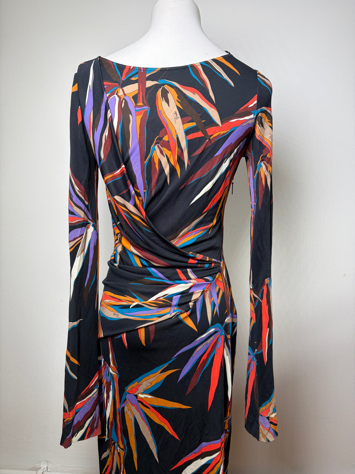 Vintage Emilio Pucci Long-Sleeve Wrap Dress Multicolor XS