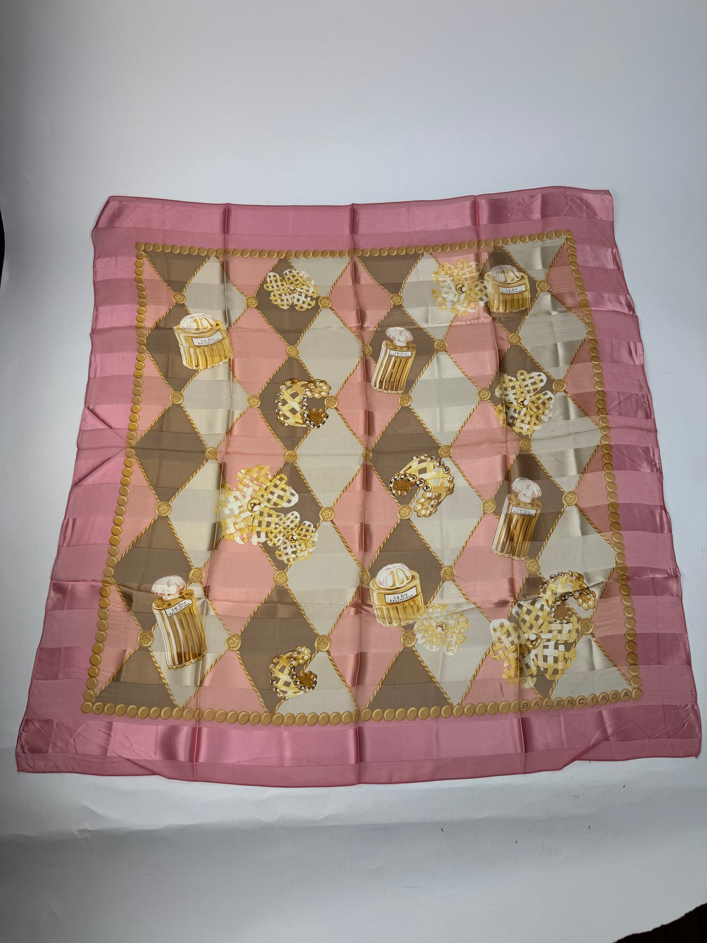 Vintage Balenciaga Silk Scarf Pink