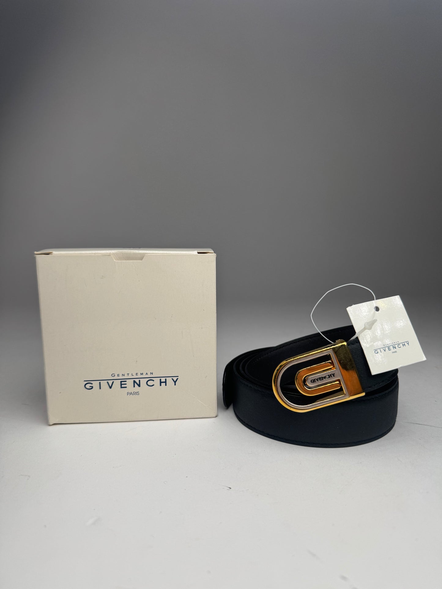 Vintage Givenchy Leather Belt Black new