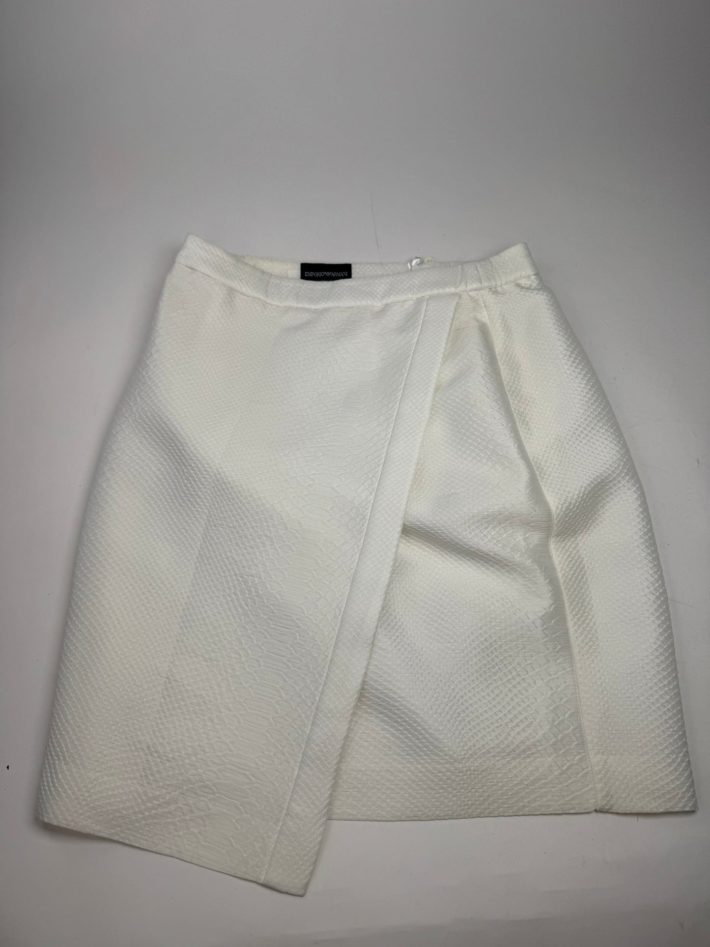 Vintage Armani Snake Skirt White