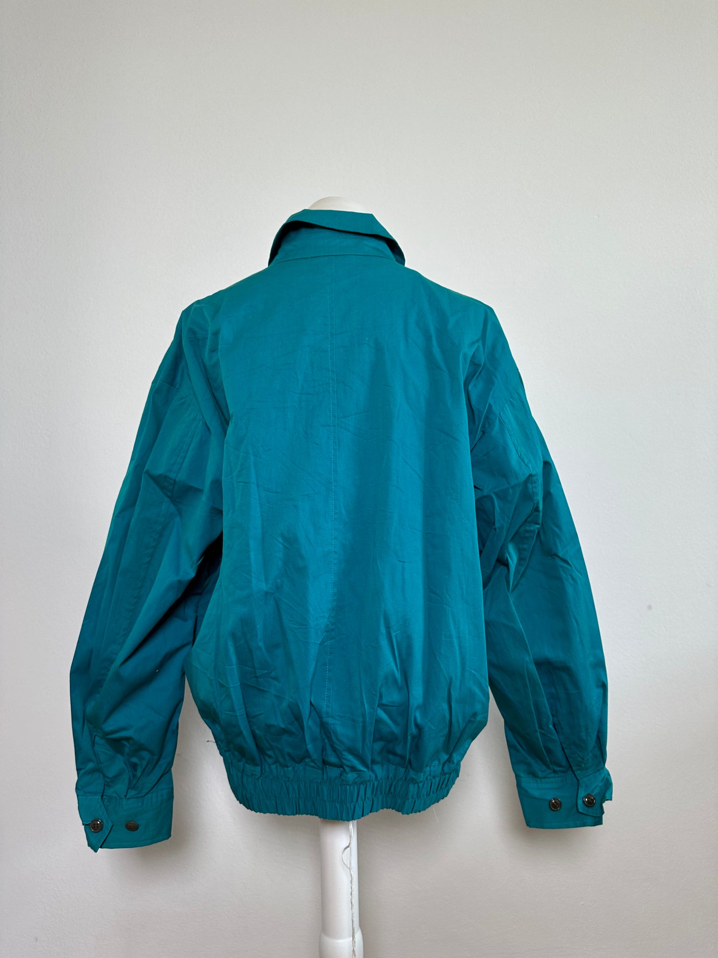 Vintage Dior Men's Teal Cotton Blend Jacket Brown Buttons XL