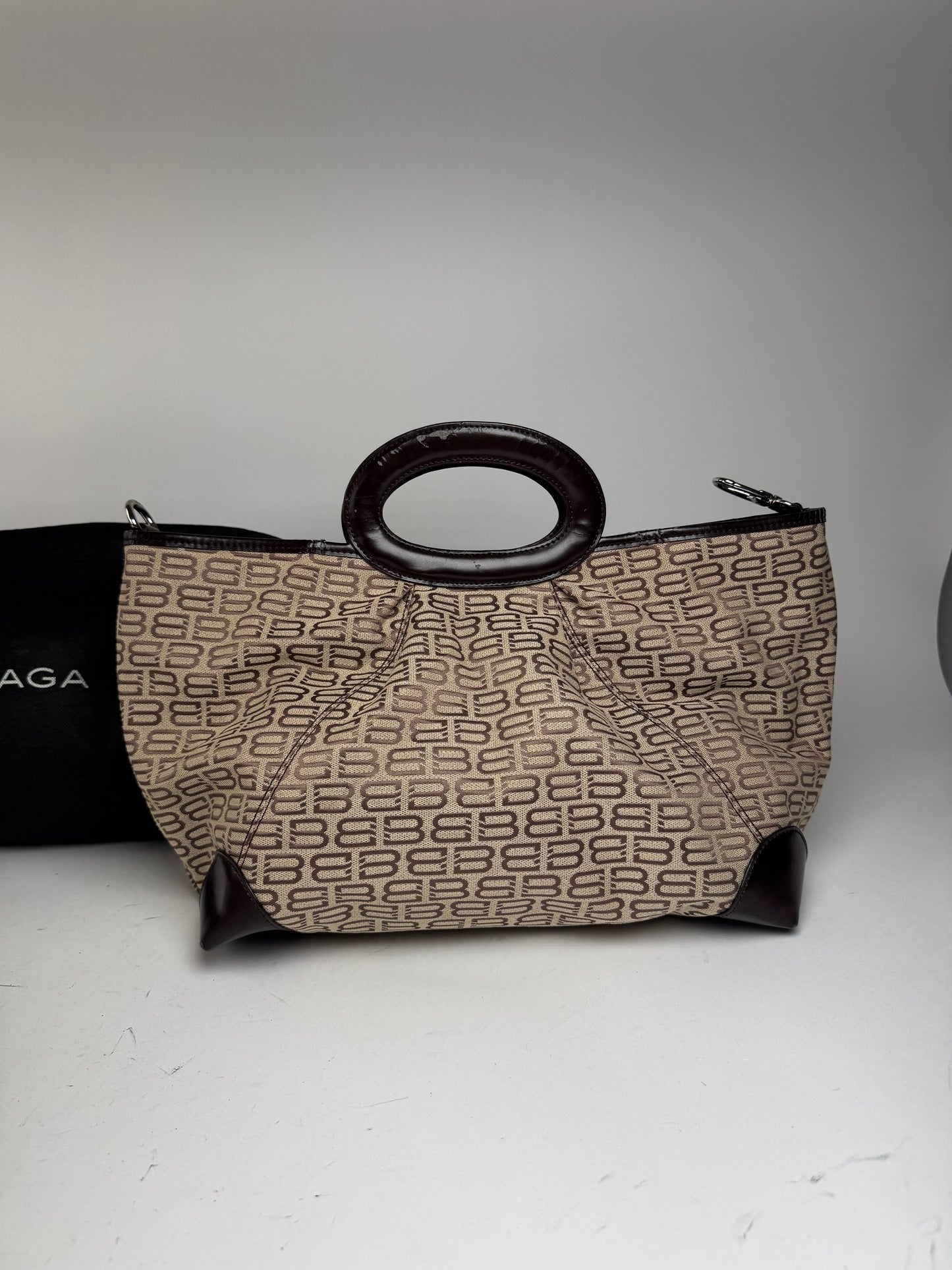 Sac Balenciaga Monogram Vintage beige marron