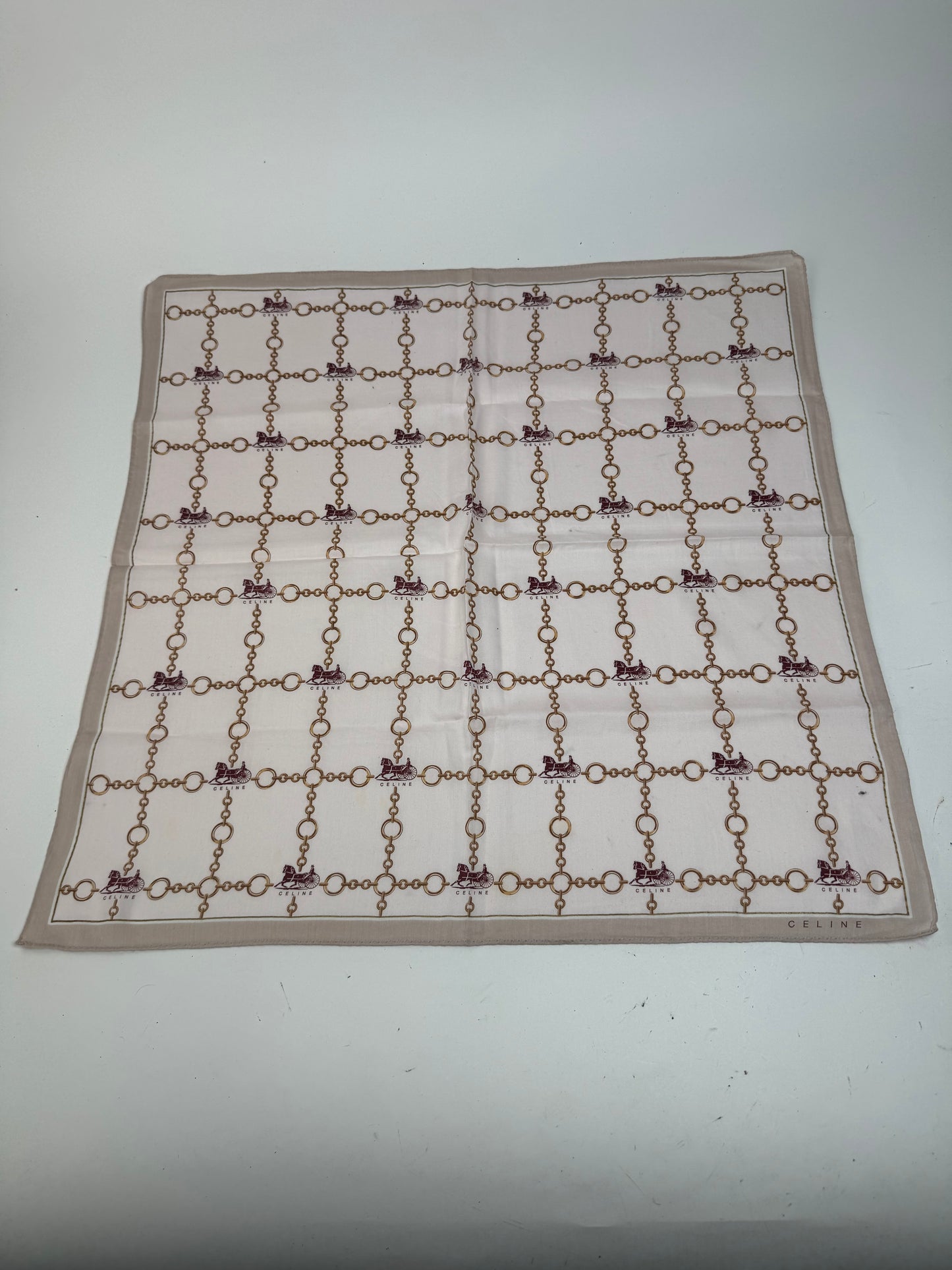 Vintage Celine Paris Scarf Brown beige
