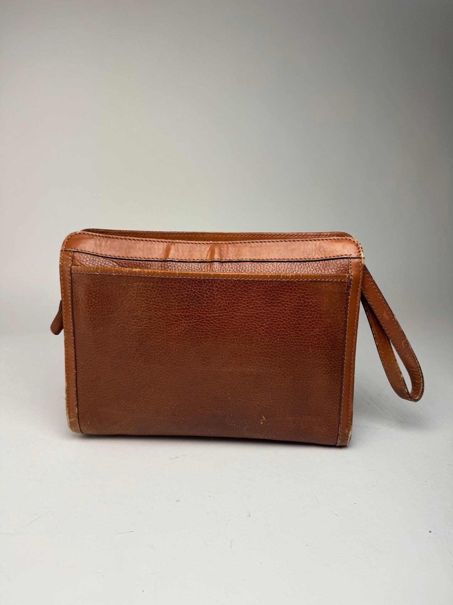 Pochette vintage en cuir marron Céline Paris