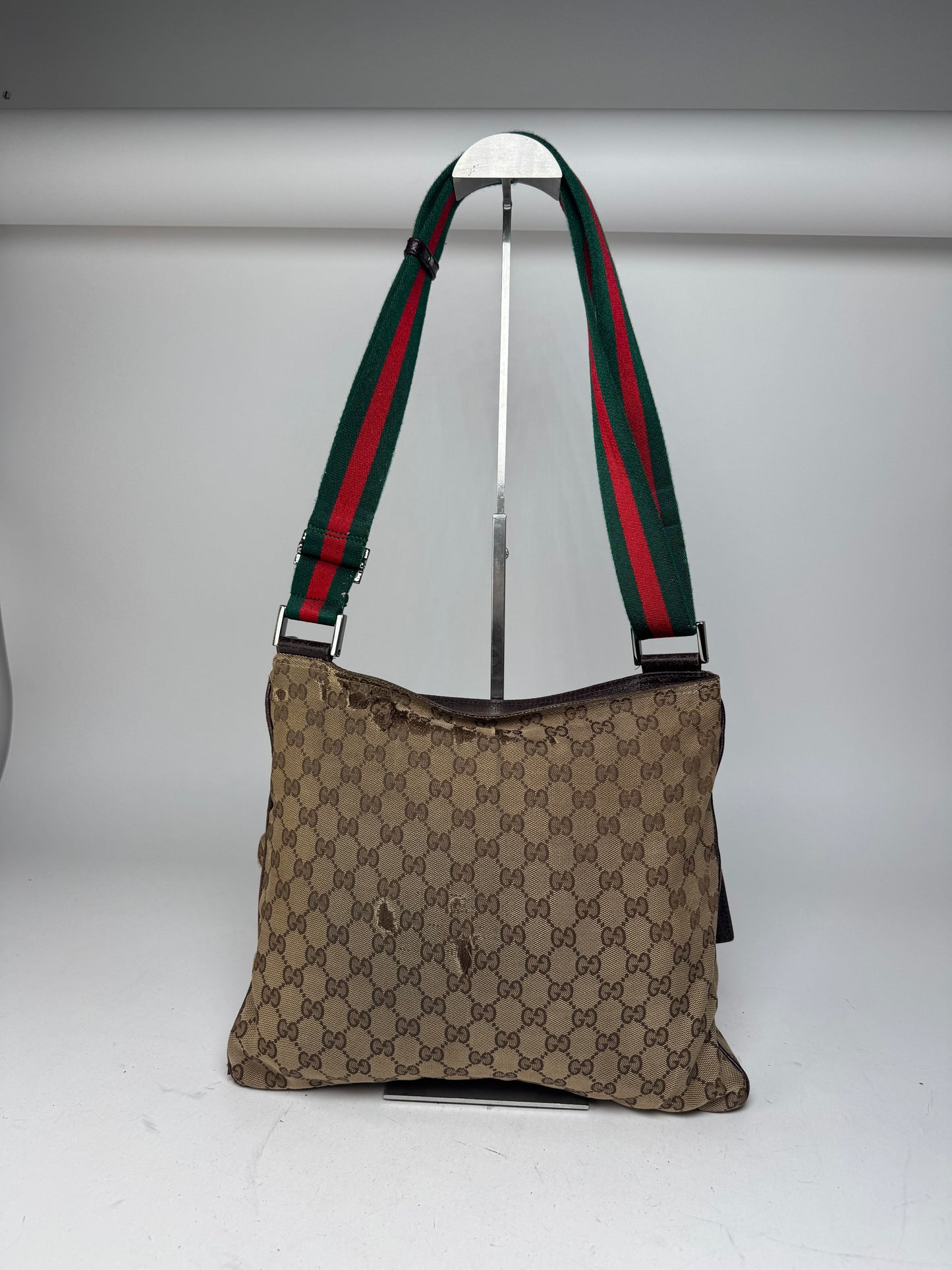 Vintage Gucci Monogram Bag Beige Brown