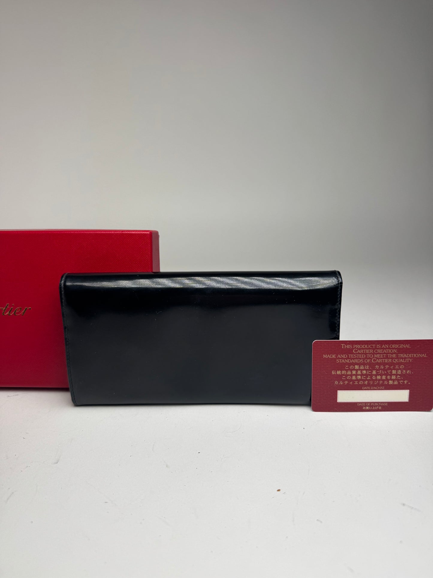 Vintage Cartier Patent Leather Wallet black