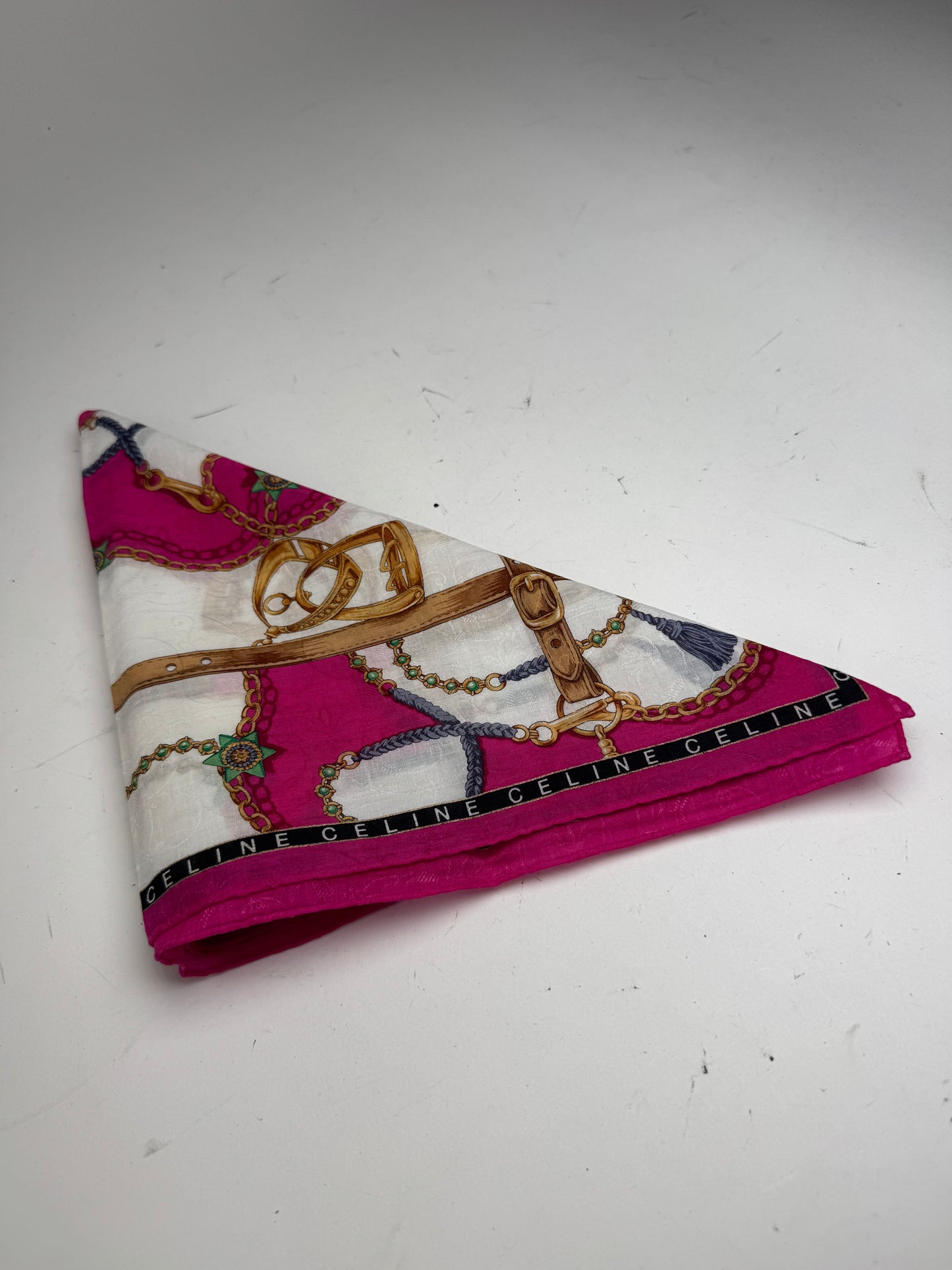 Vintage Celine Scarf red white