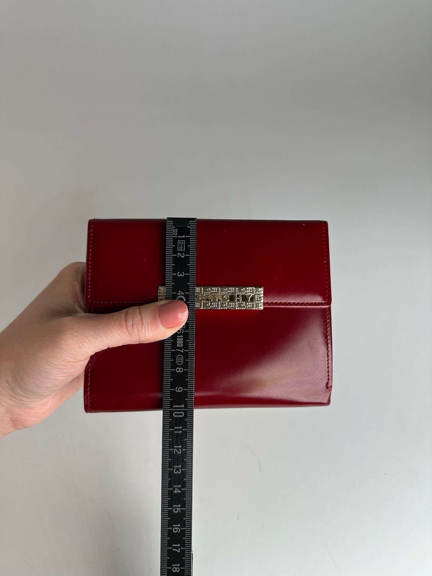 Vintage Givenchy Patent Leather Wallet Red