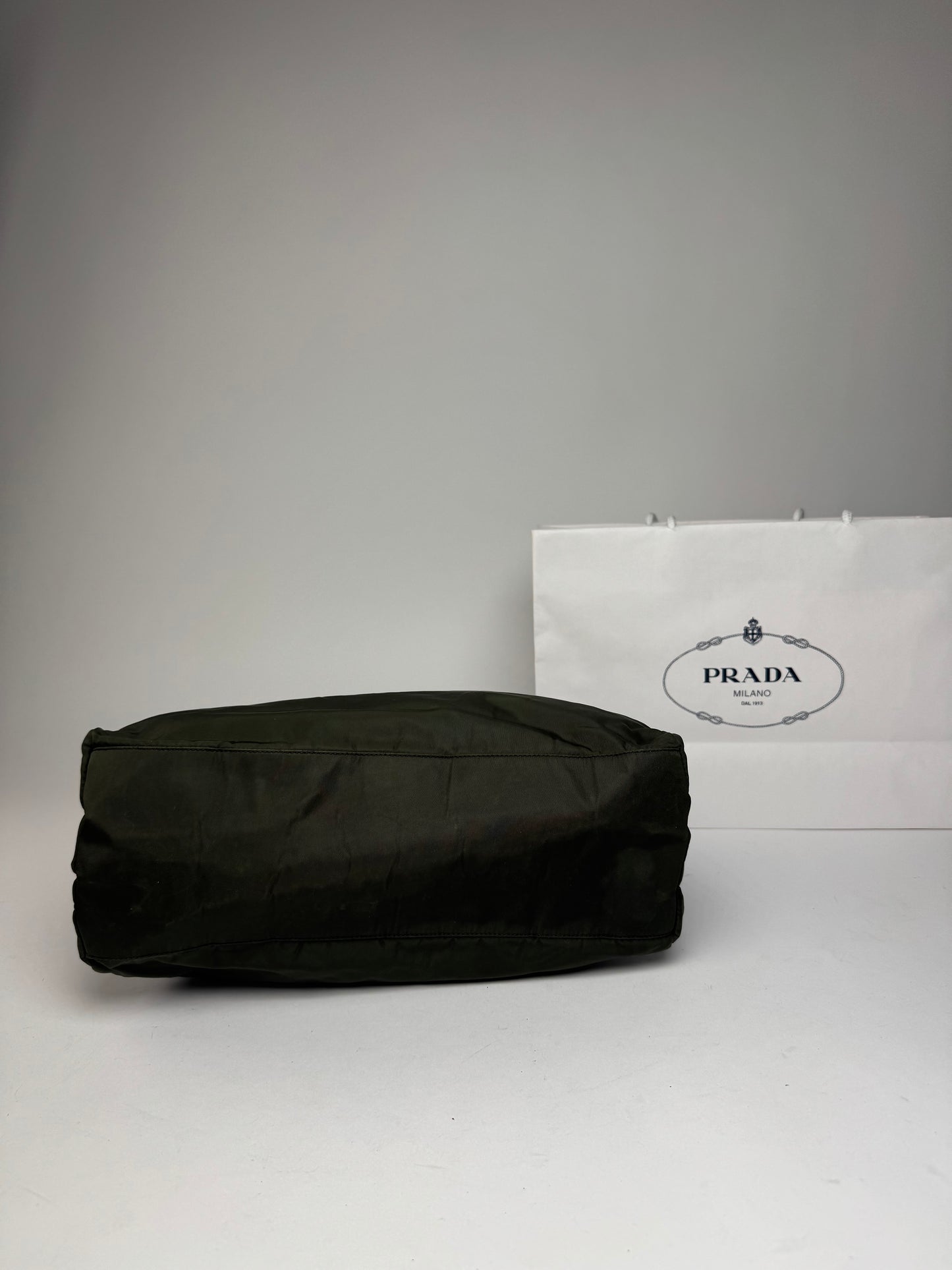 Vintage Prada Nylon Triangle Handbag Green