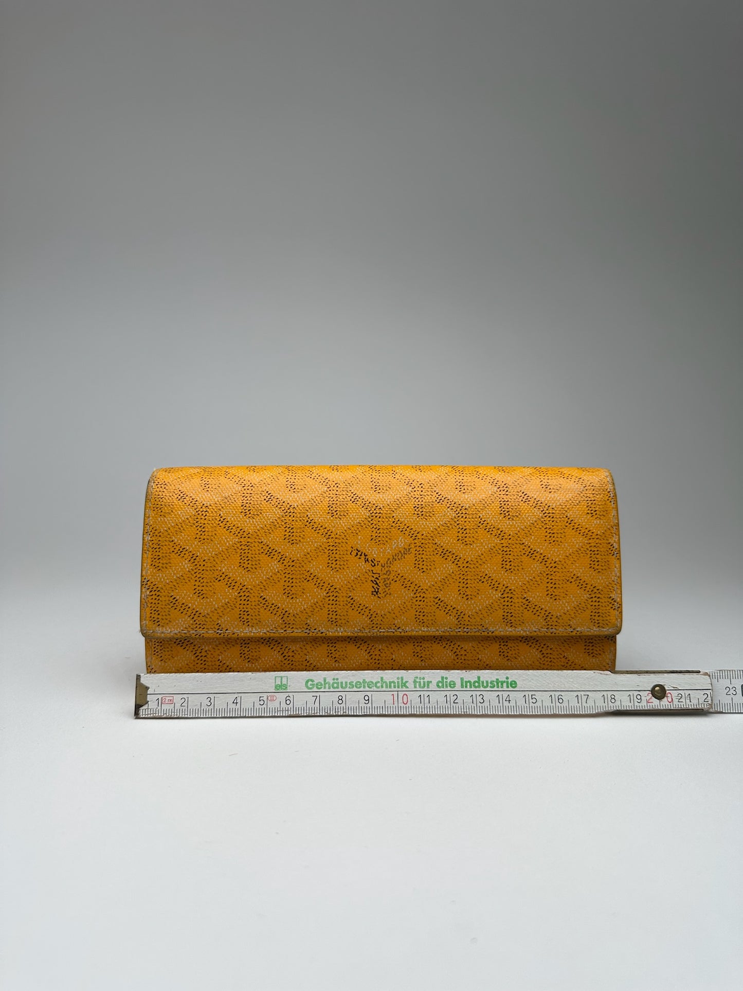 Vintage Goyard monogram leather wallet yellow