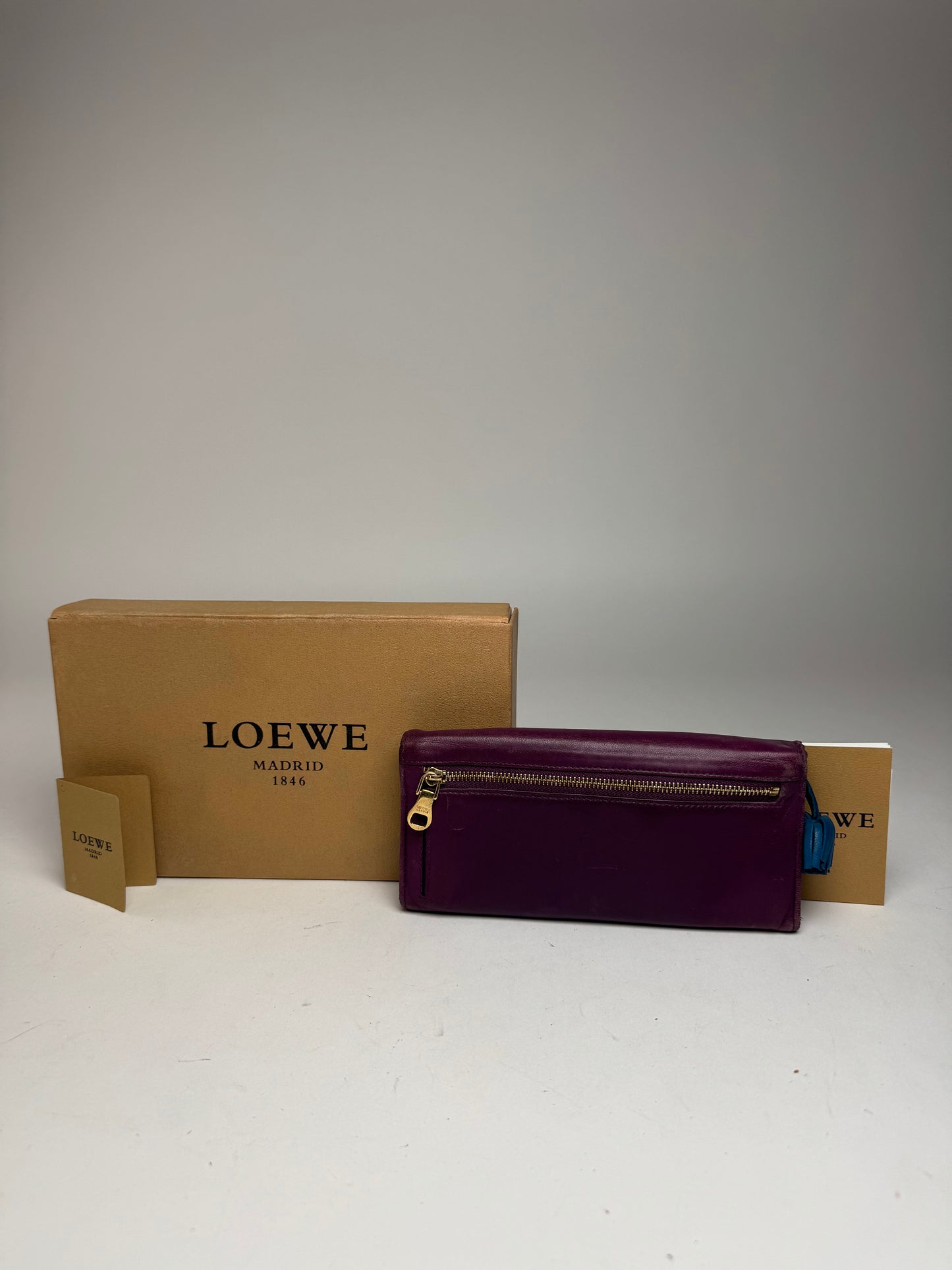 Vintage Loewe Madrid Leather Wallet purple blue