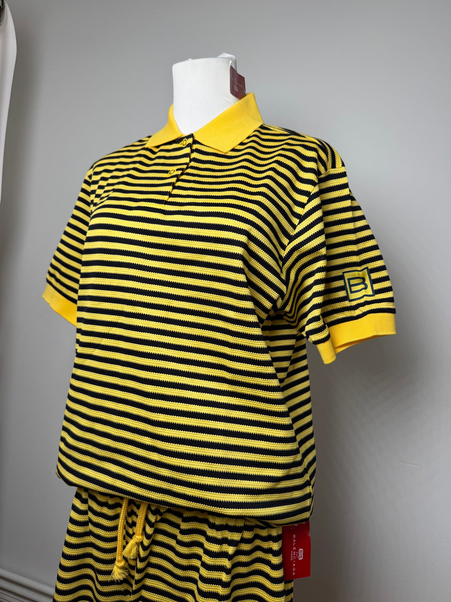 Vintage Balenciaga Twin Set Black Yellow L new