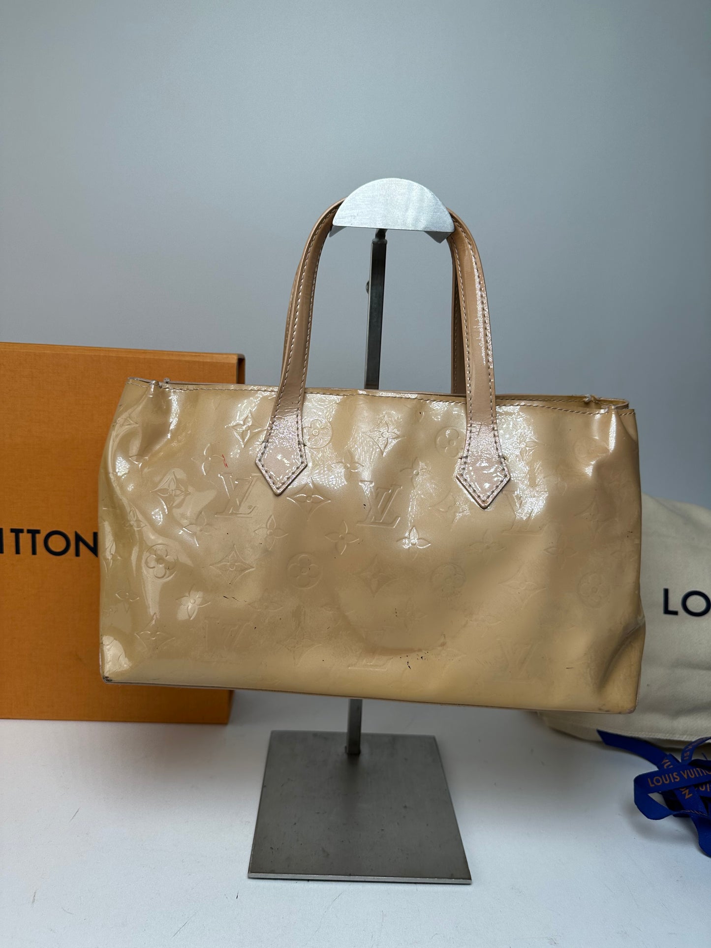 Vintage Louis Vuitton Monogram Vernis Handbag Beige
