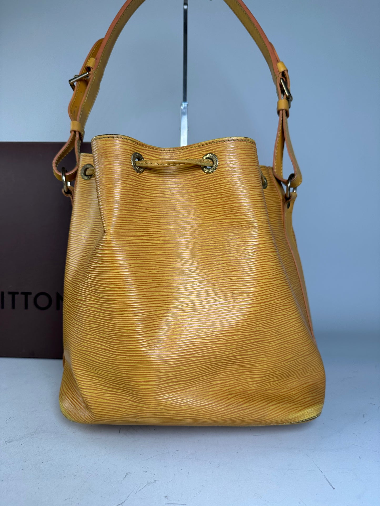 Vintage Louis Vuitton Epi Leather Bucket Bag Golden Yellow