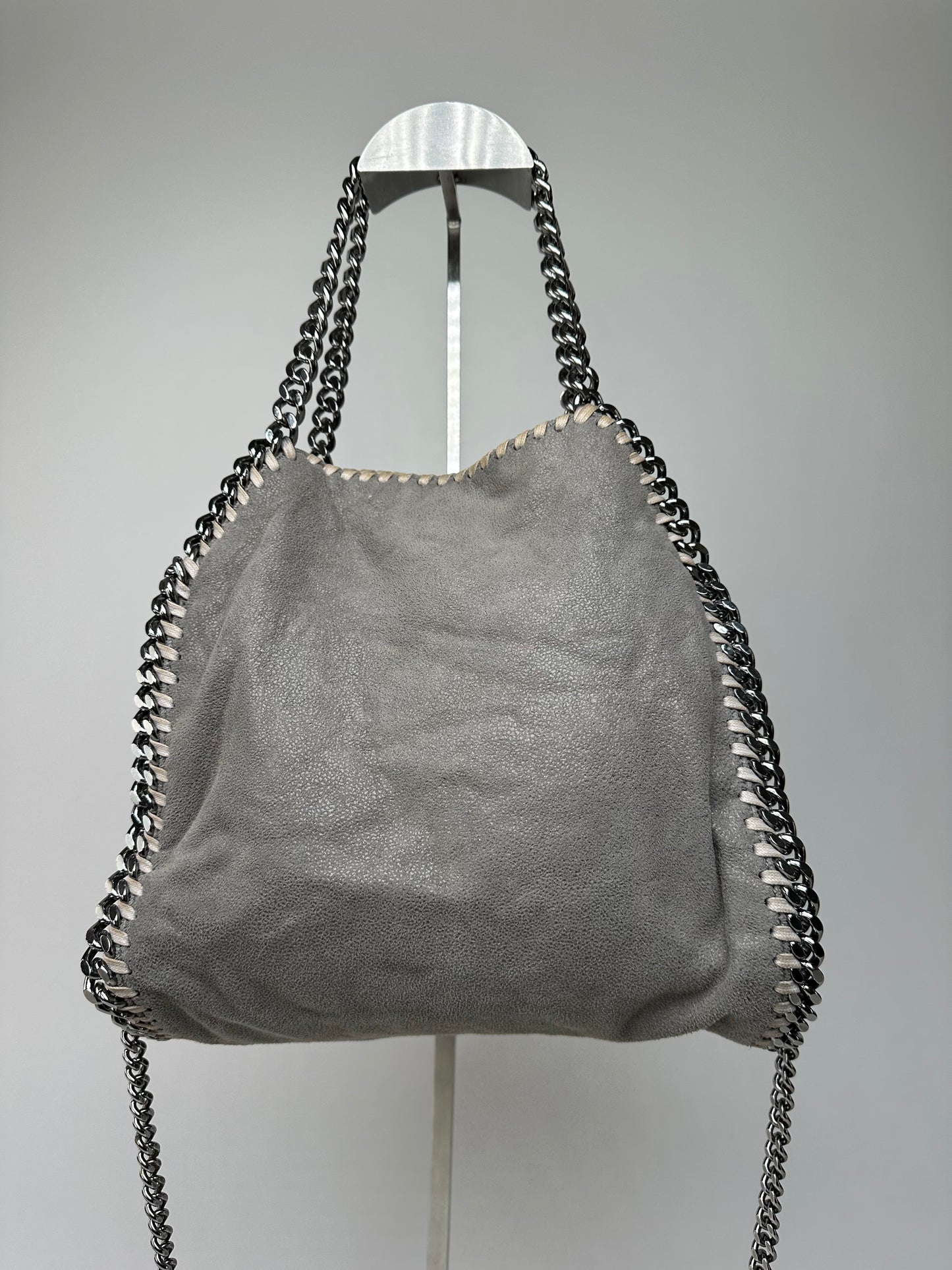 Vintage Stella McCartney Falabella Shoulder Bag Faux Suede Grey