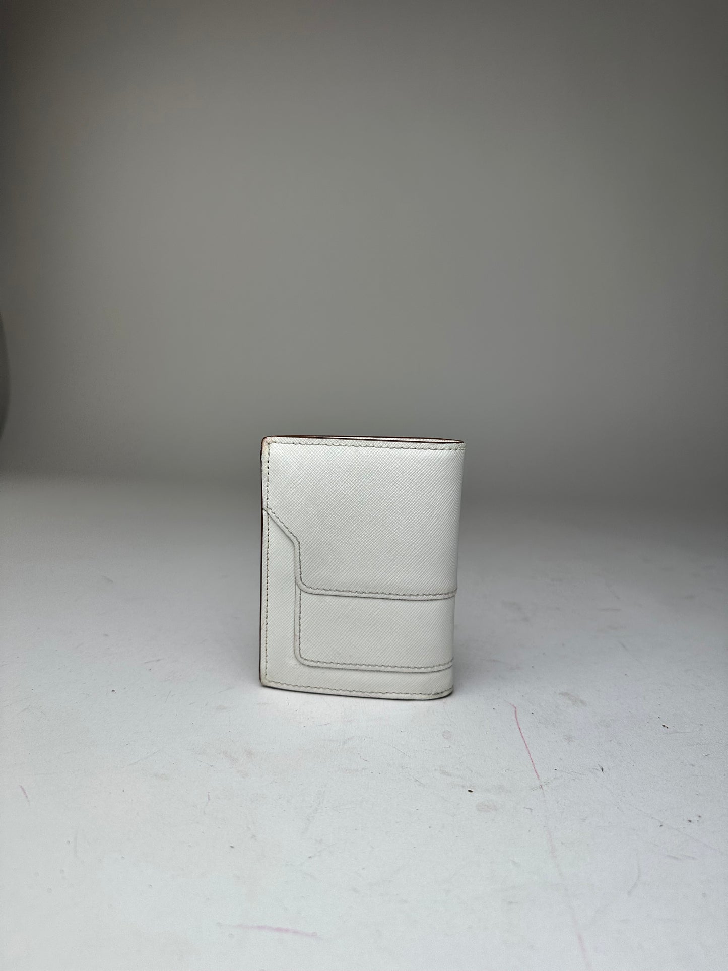 Vintage Marni Compact Wallet Saffiano Leather White