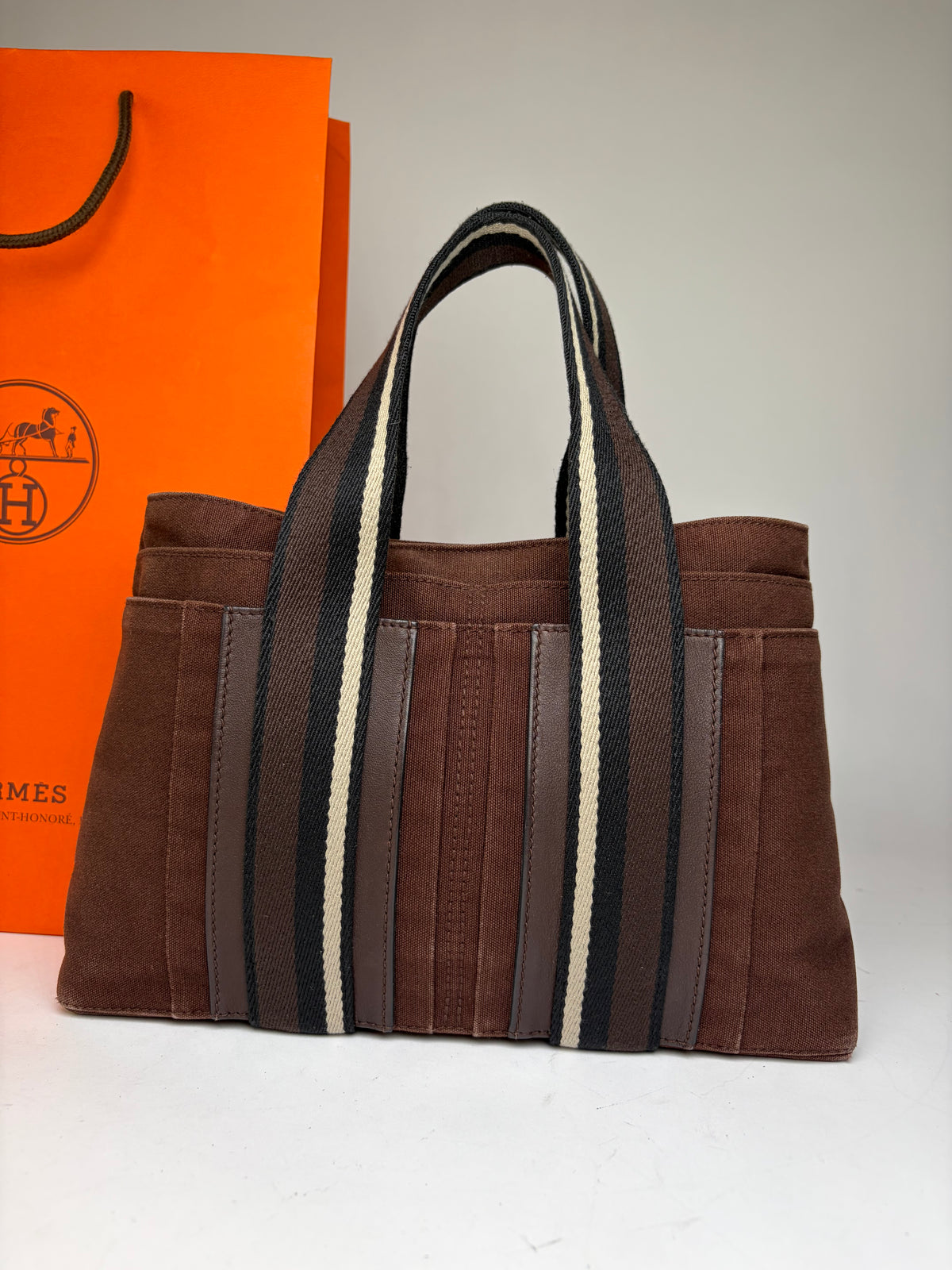 Vintage Hermès Troca Canvas Tote Late 1990s Brown