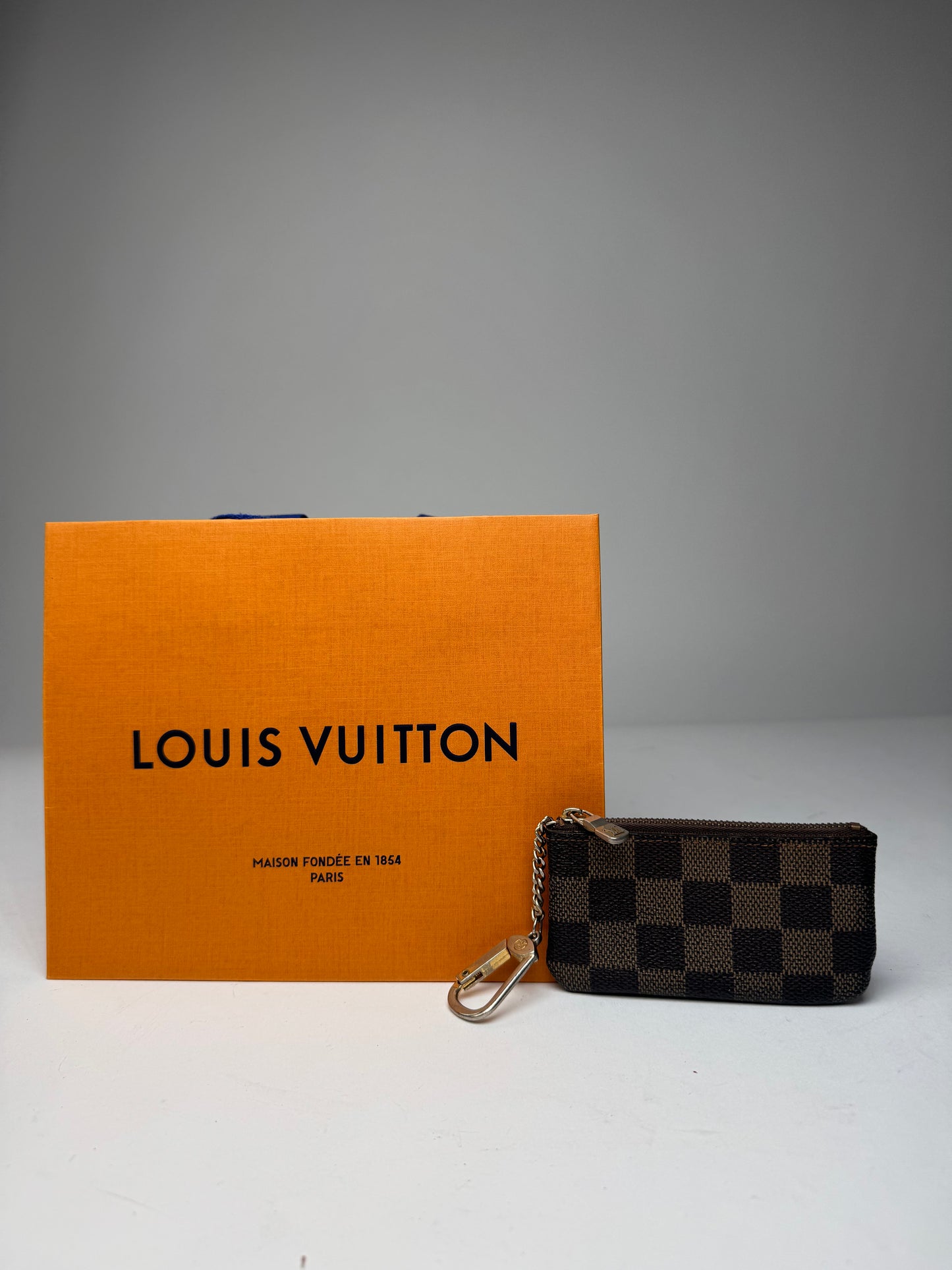 Vintage Louis Vuitton Le Dauphine Leather Damier Monogram Card Holder Brown