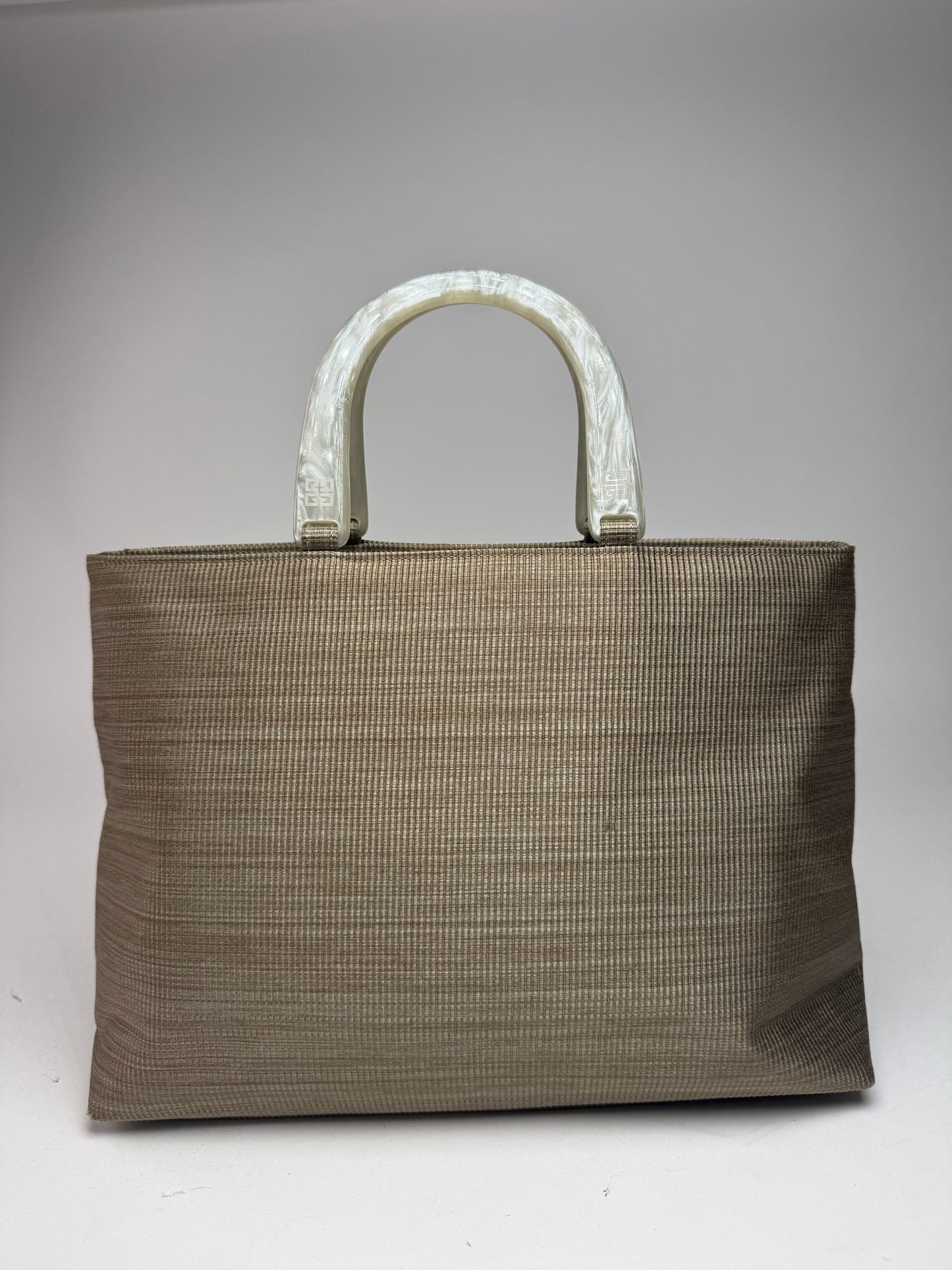 Vintage Givenchy Canvas Handbag Grey/silver