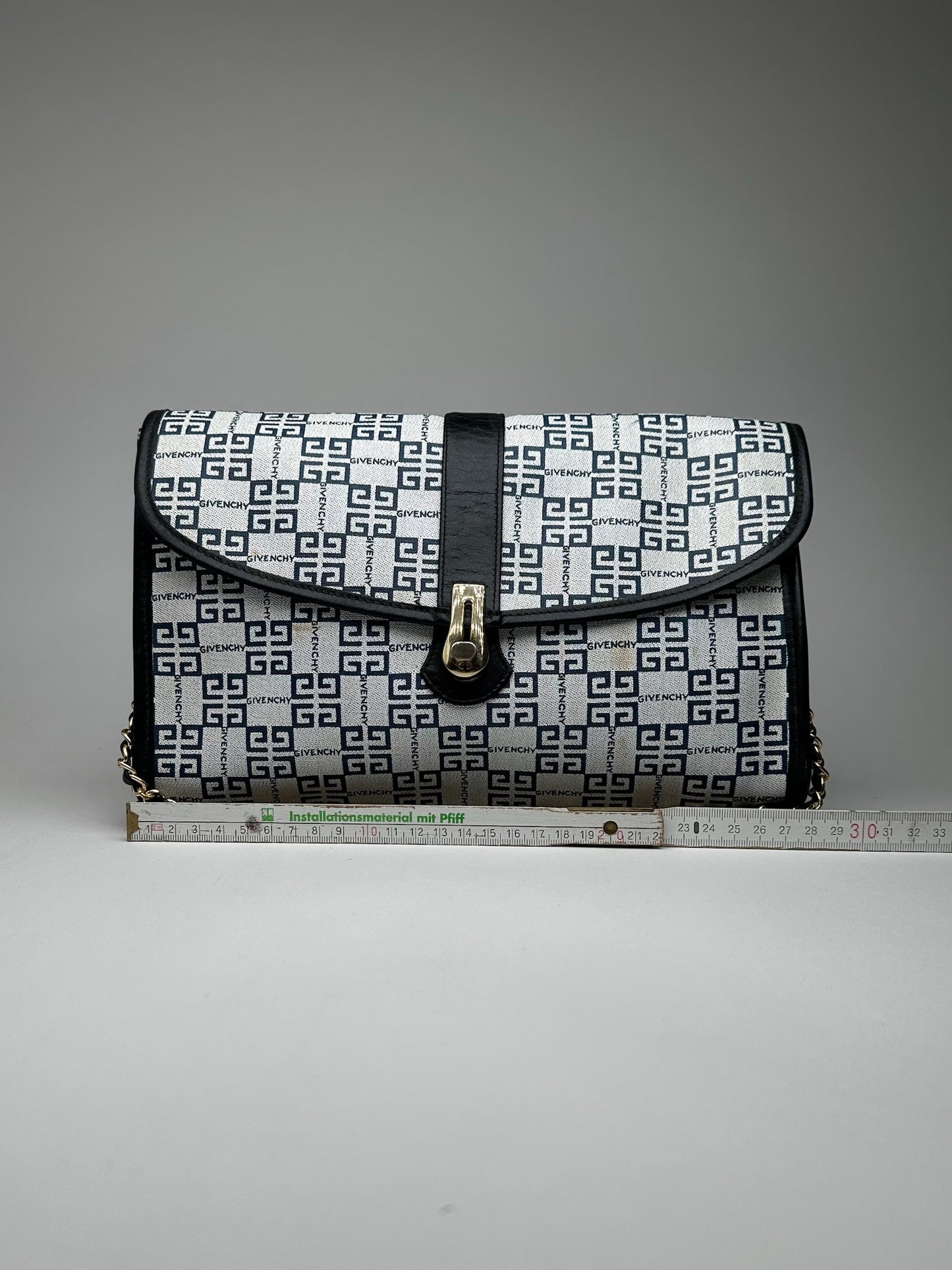 Vintage Givenchy 4G leather bag navy white