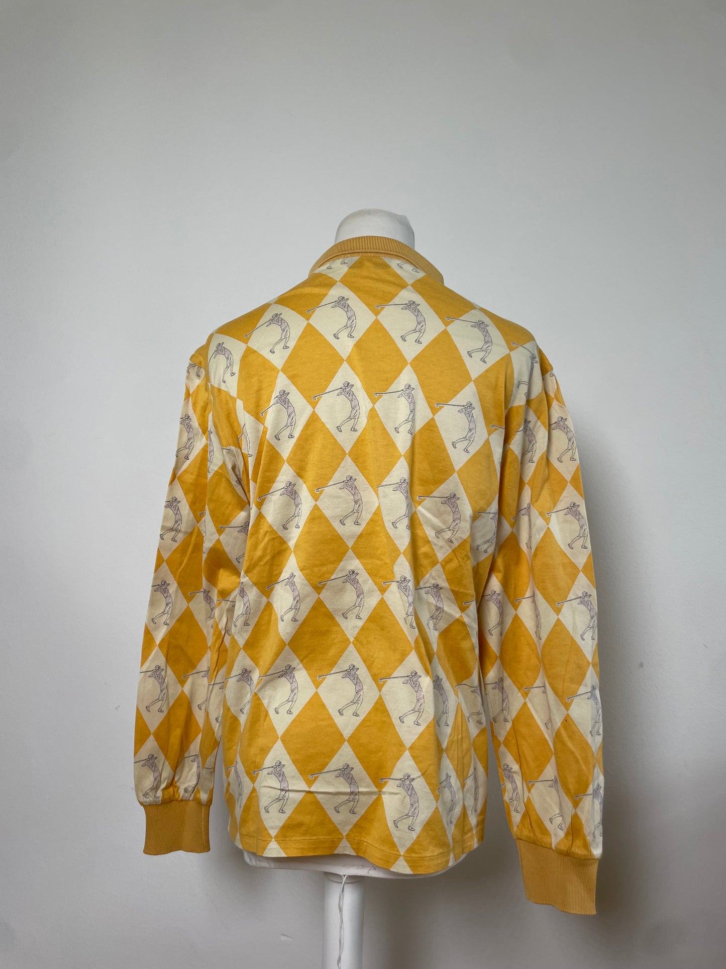 Vintage Dior Cotton Polo Shirt Yellow Cream L