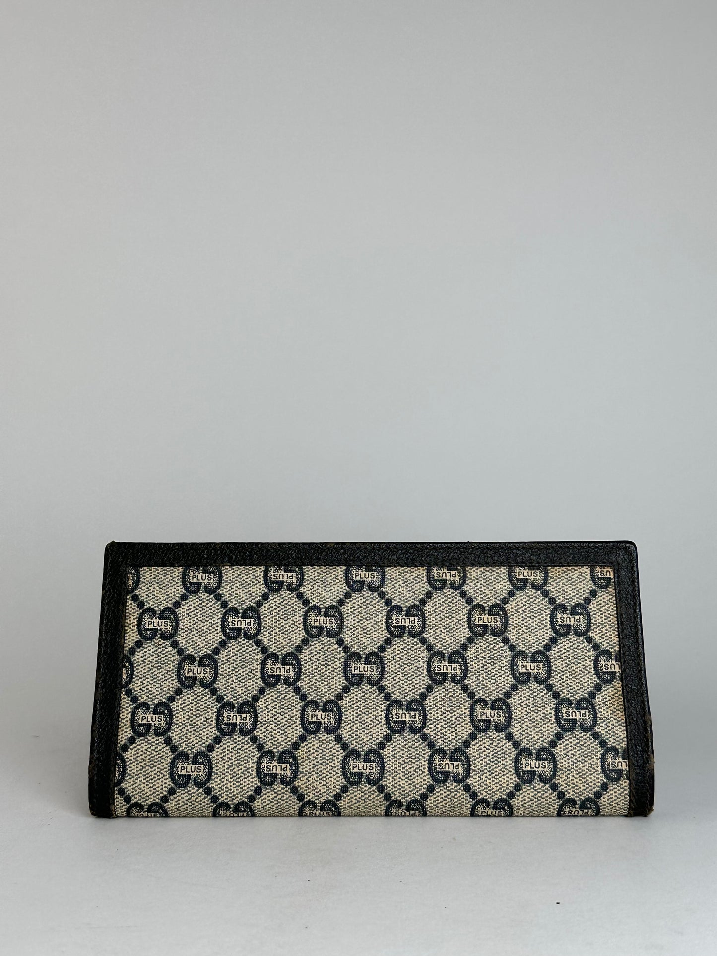 Vintage Gucci Ophidia Monogram Leather ID Holder Card Holder Grey Brown
