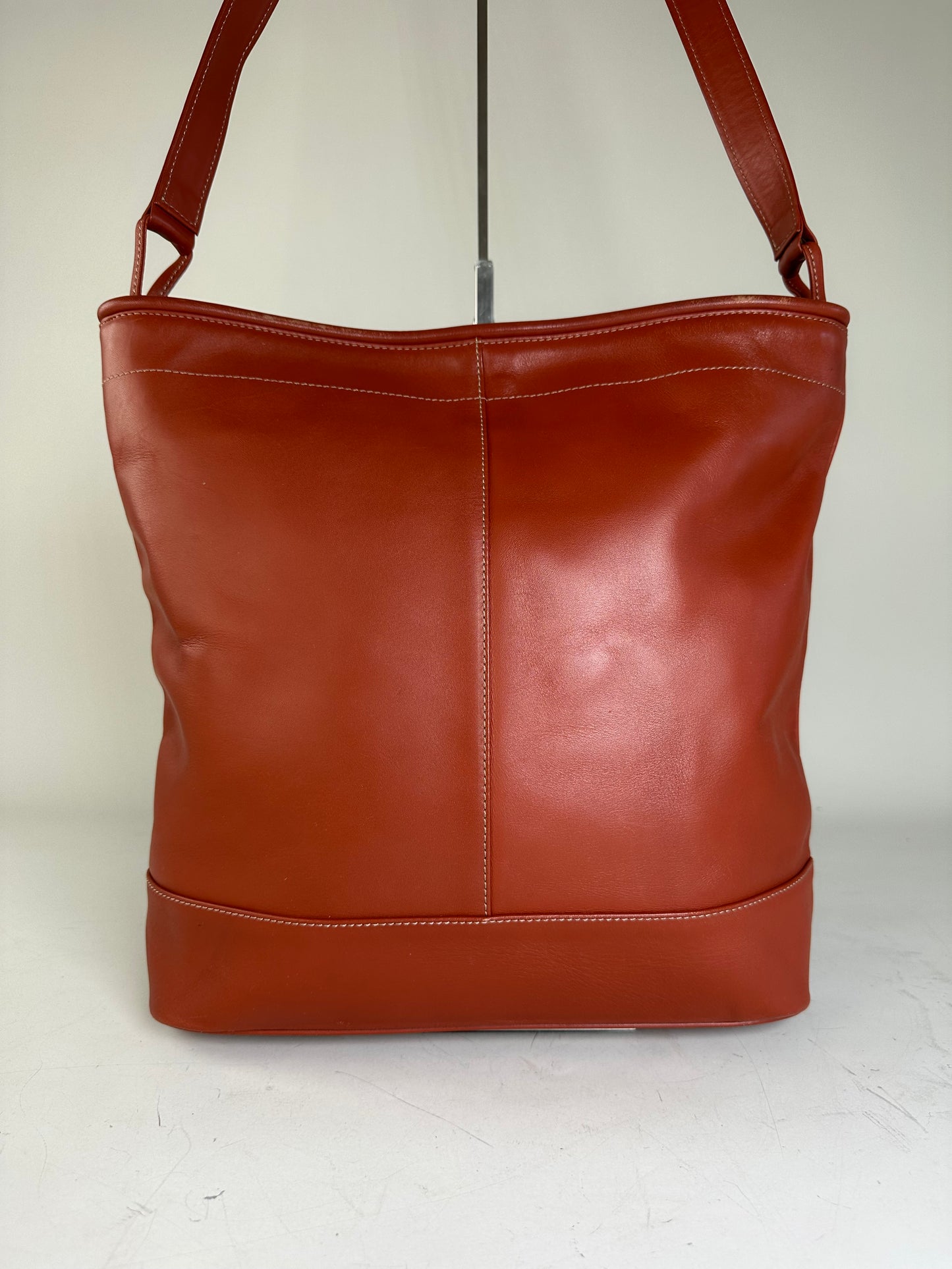 Vintage Issey Miyake Leather Tote Bag Rust