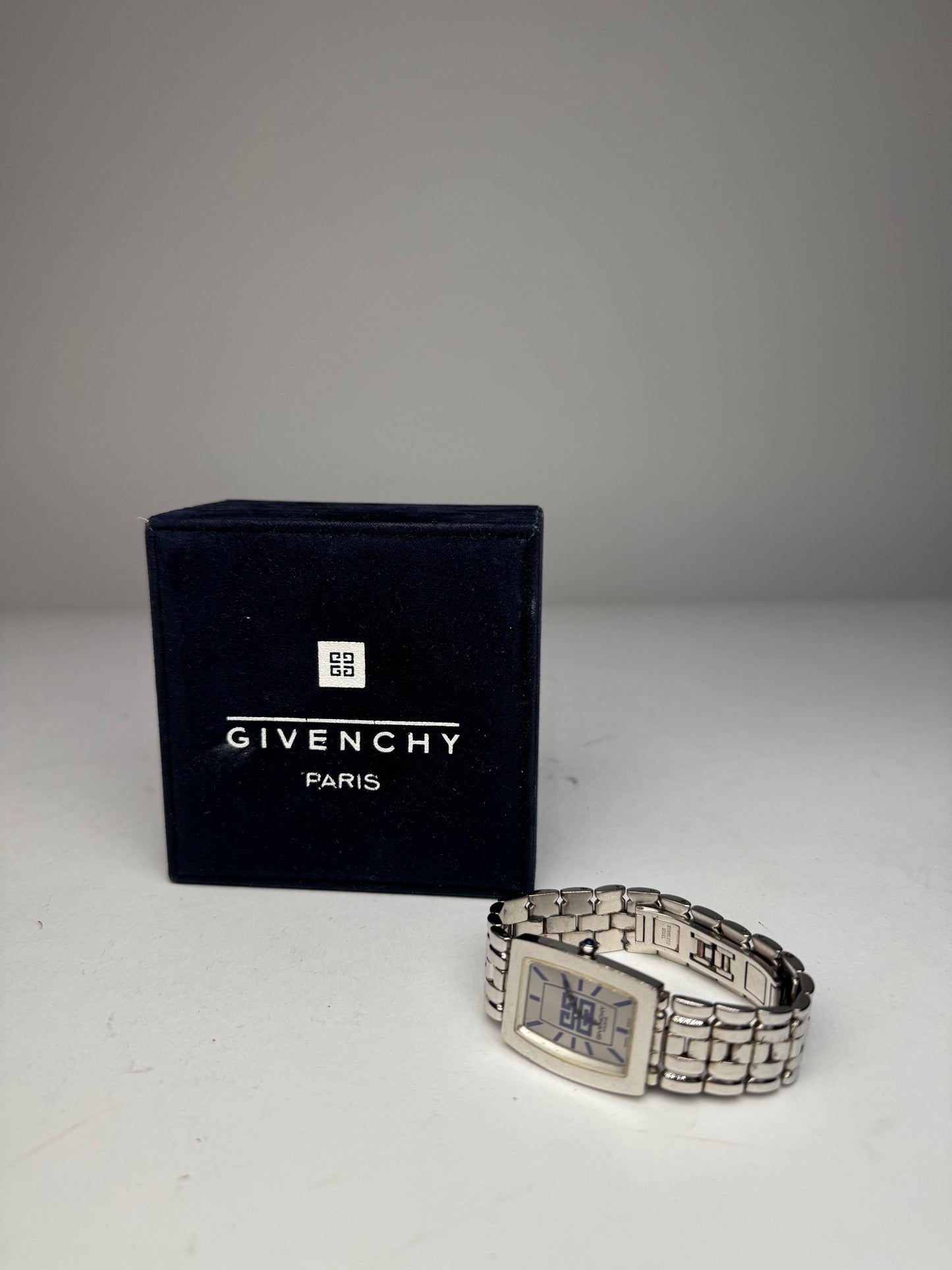 Vintage Givenchy Steel Quartz Watch Silver