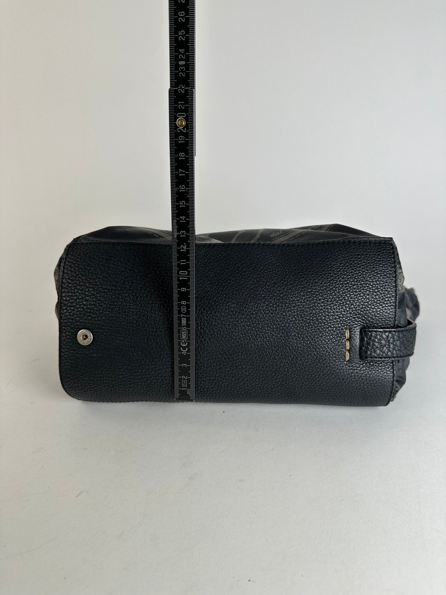 Vintage Fendi Selleria Denim Tote Bag Navy Black Grey