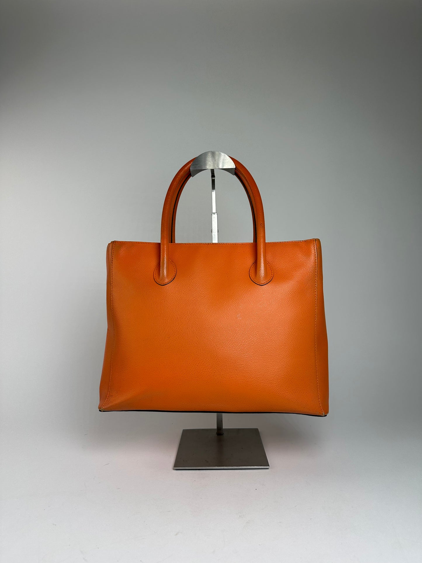 Vintage Celine Paris Leather Handbag Orange