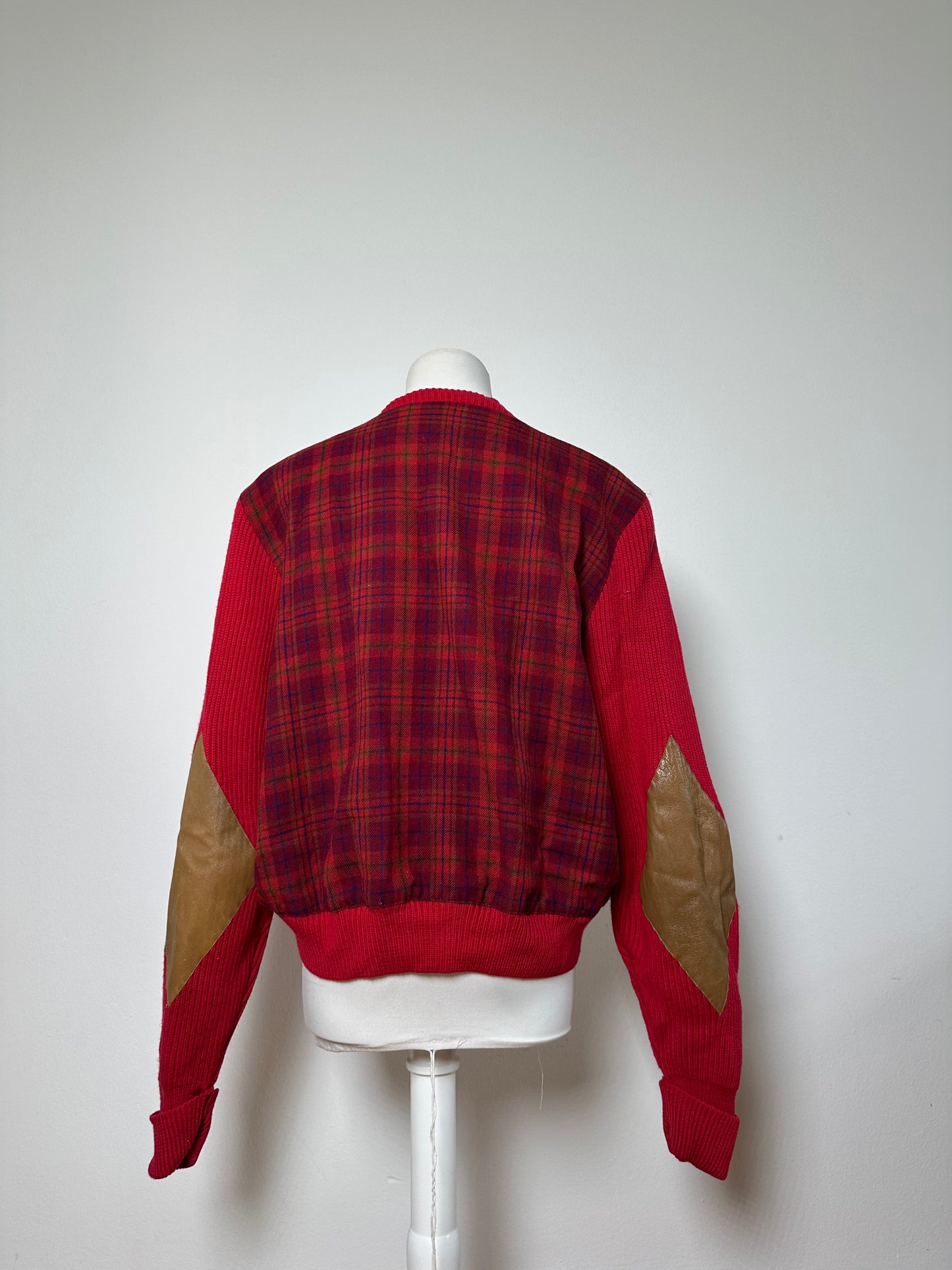 Vintage Dior Silk Cotton Cardigan Red Maroon M