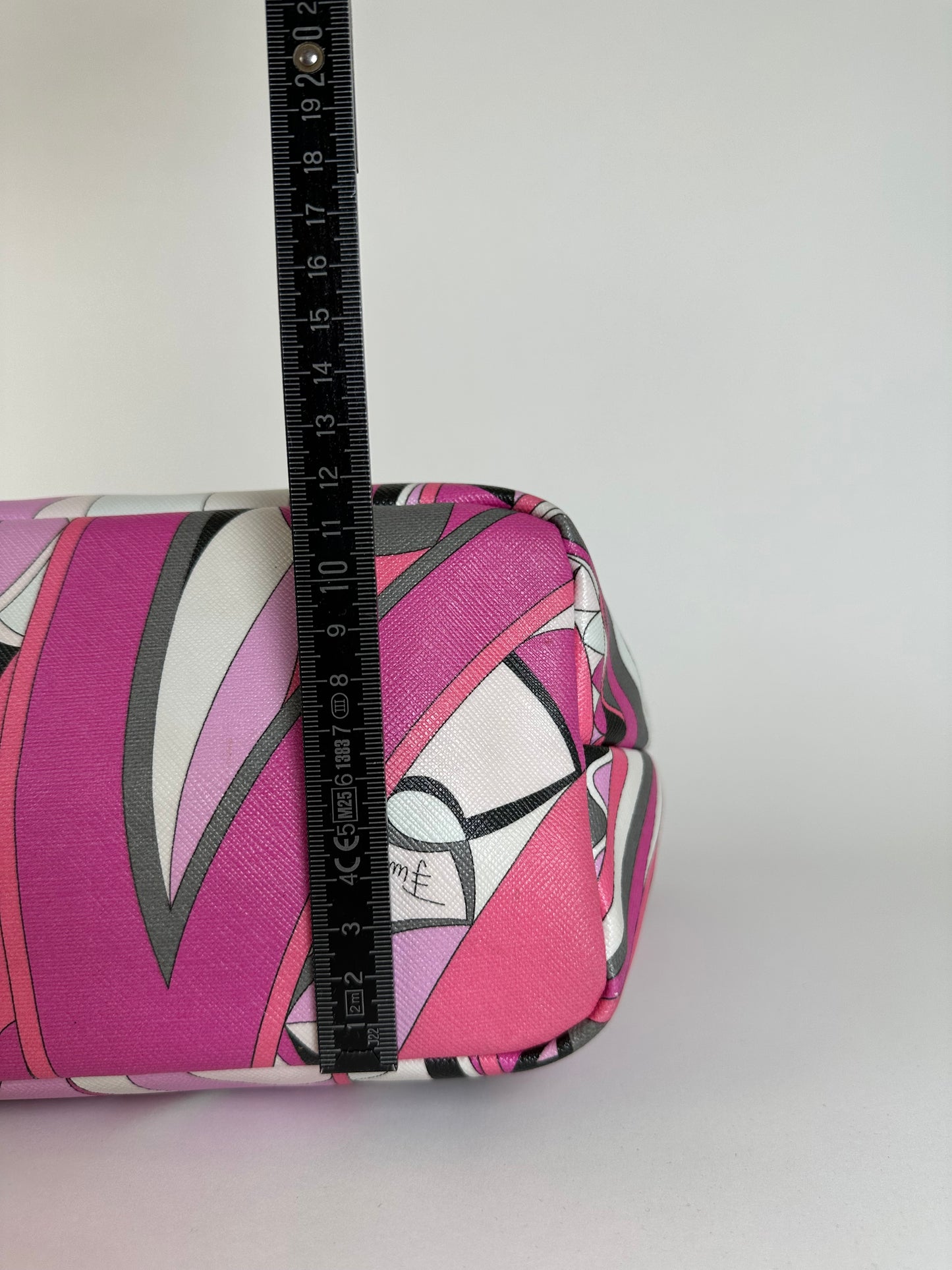 Vintage Emilio Pucci Printed Canvas Tote Bag Pink Multicolor