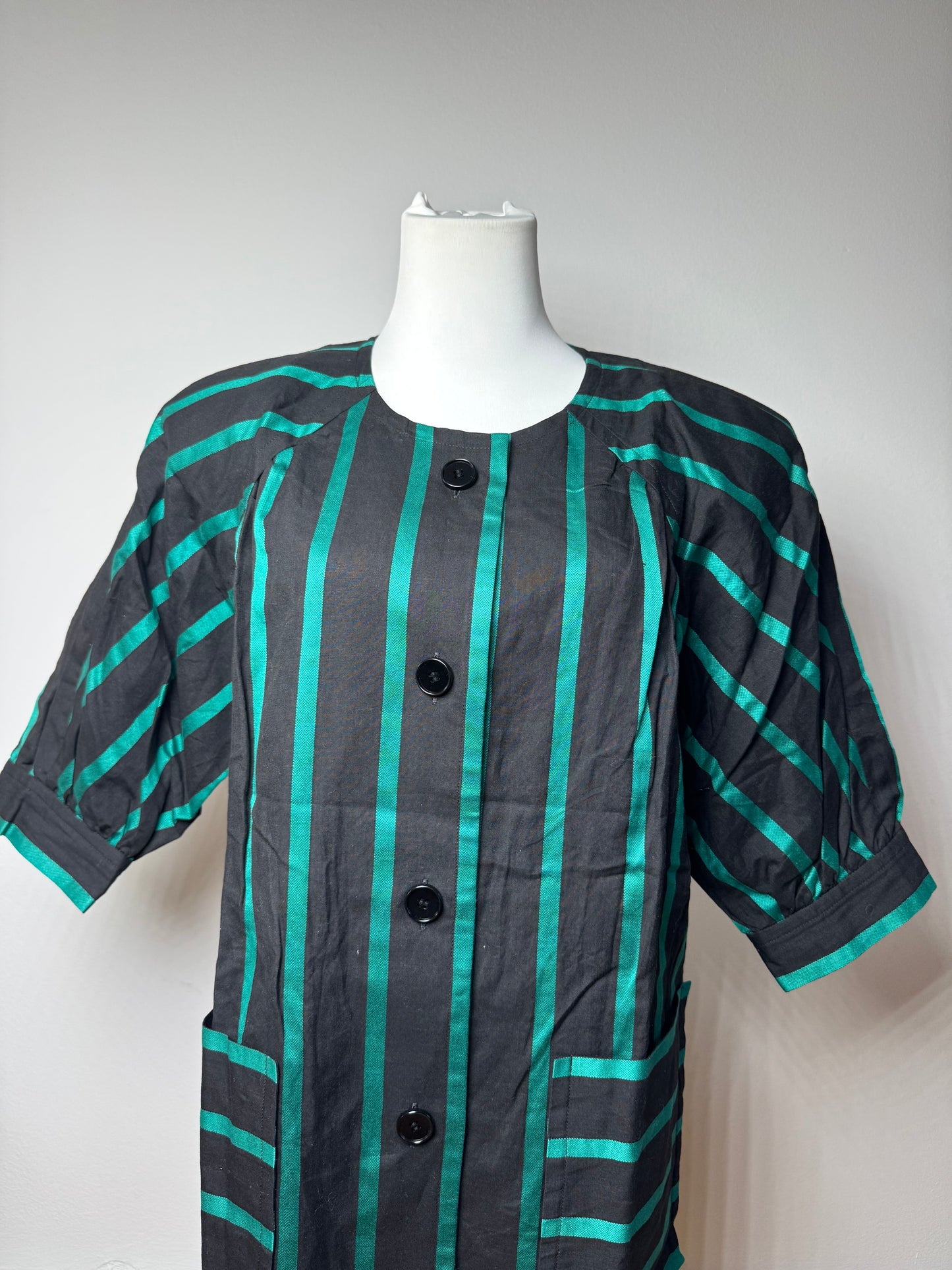 Vintage Givenchy striped Sress Green Black