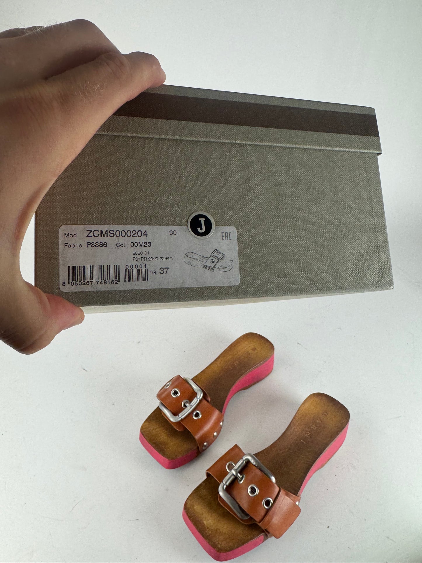 Vintage Marni Wooden Sandals Pink brown EU37