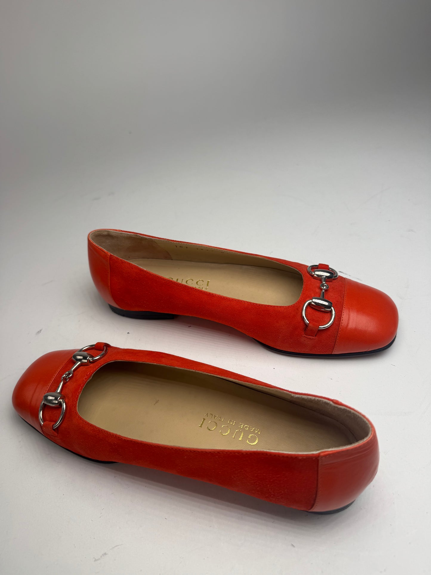 Vintage Gucci Suede Patent Leather Ballerina / Loafer Red EU37
