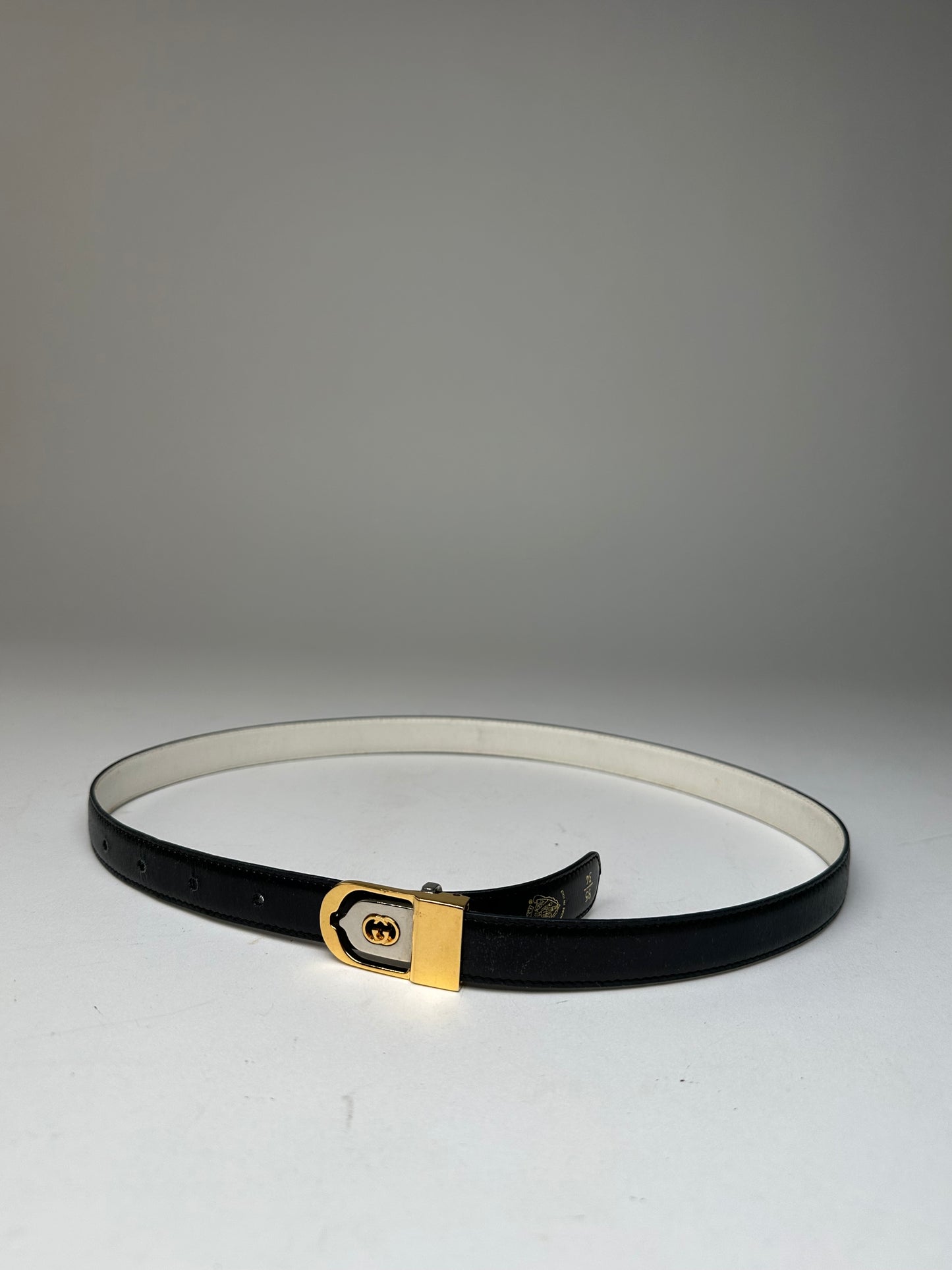 Vintage Gucci GG Leather Belt Black