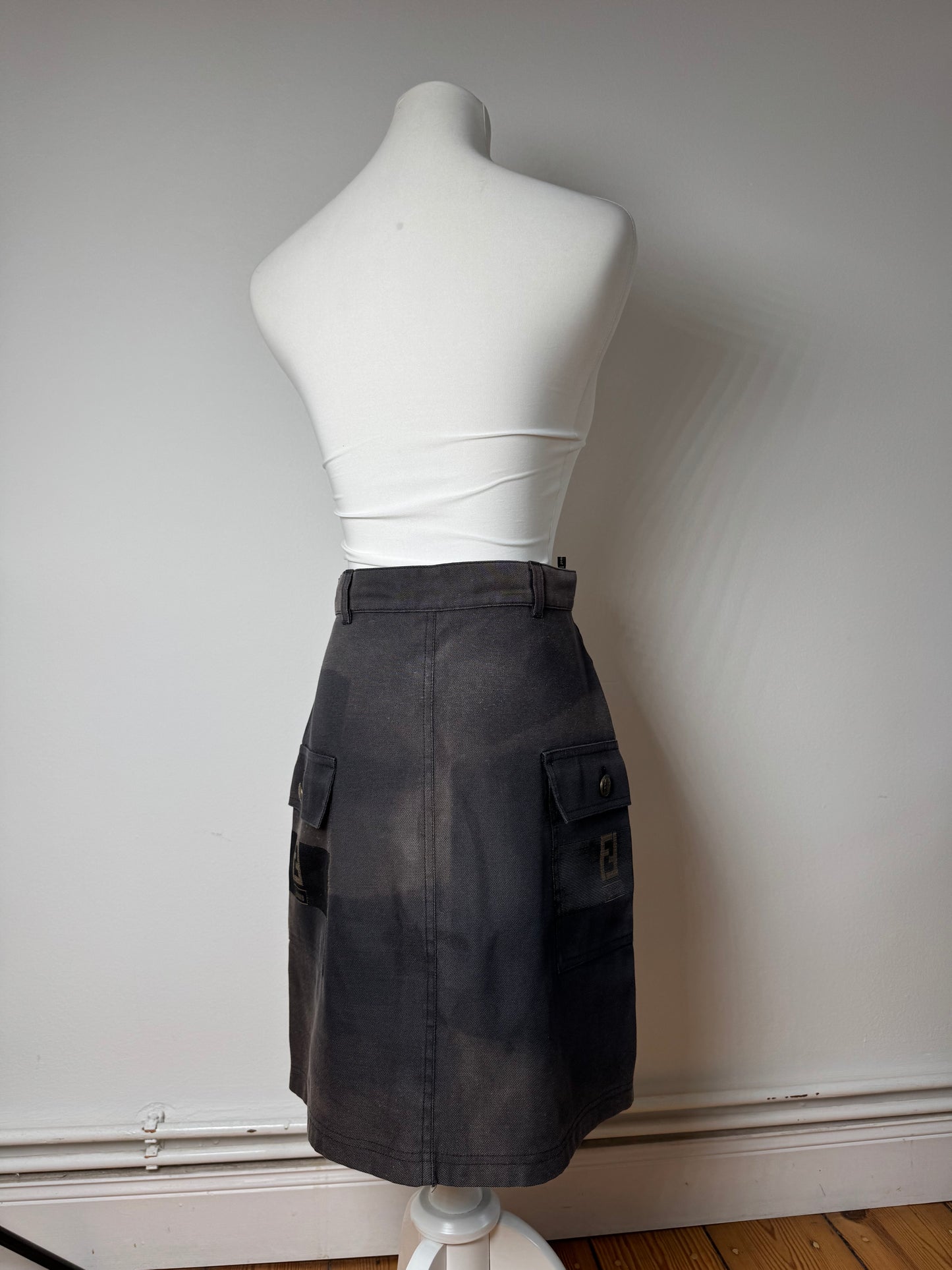Vintage Fendi Roma Skirt Black M