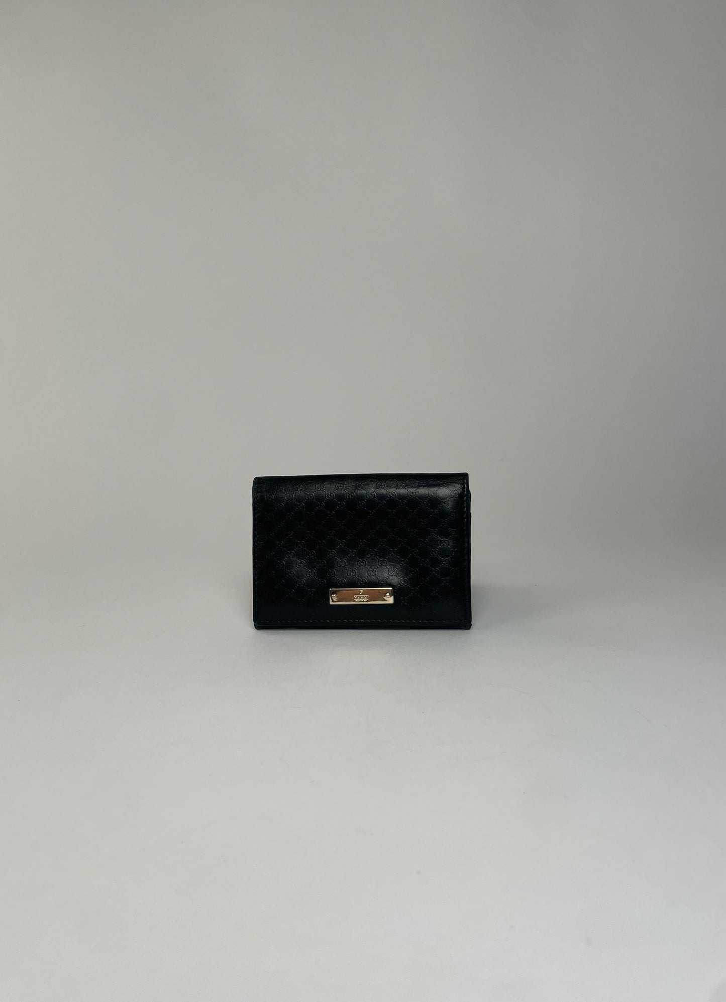Vintage Gucci Monogram Leather Card Holder Black