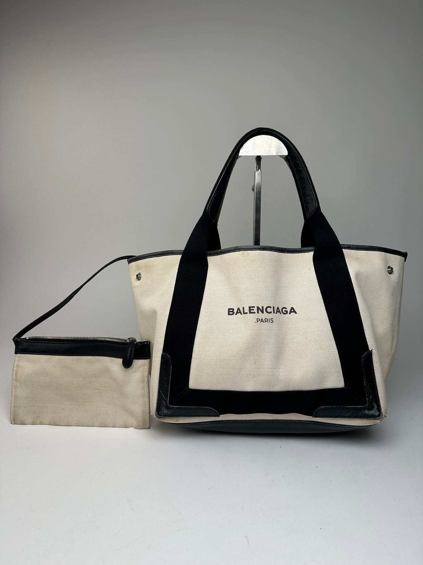 Vintage Balenciaga Tote Bag Black White
