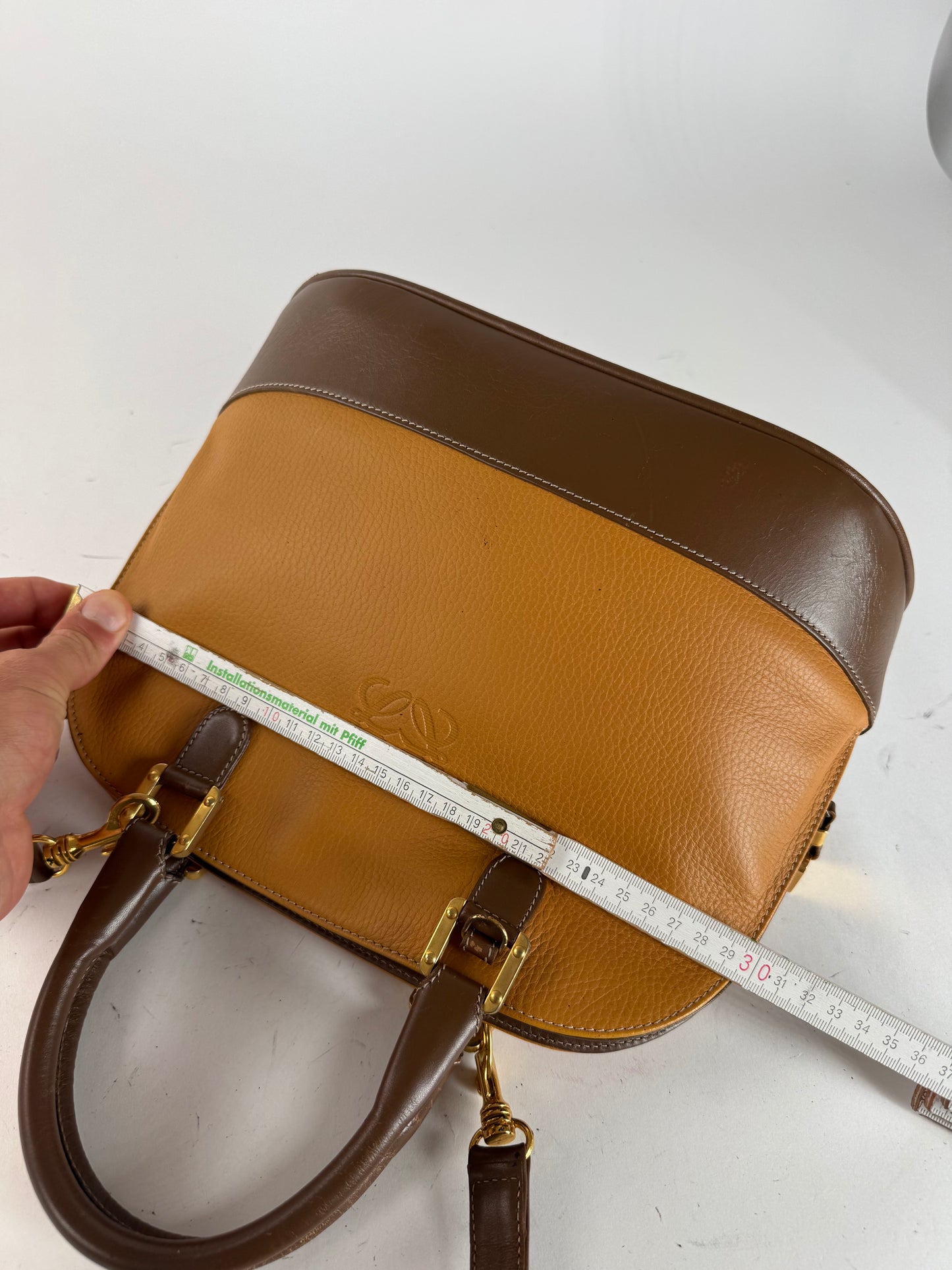 Sac vintage en cuir Loewe 2 voies orange marron