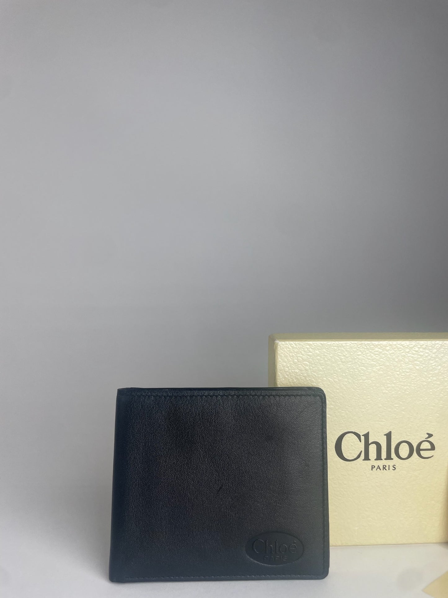 Vintage Chloe Flapable Leather Wallet Black