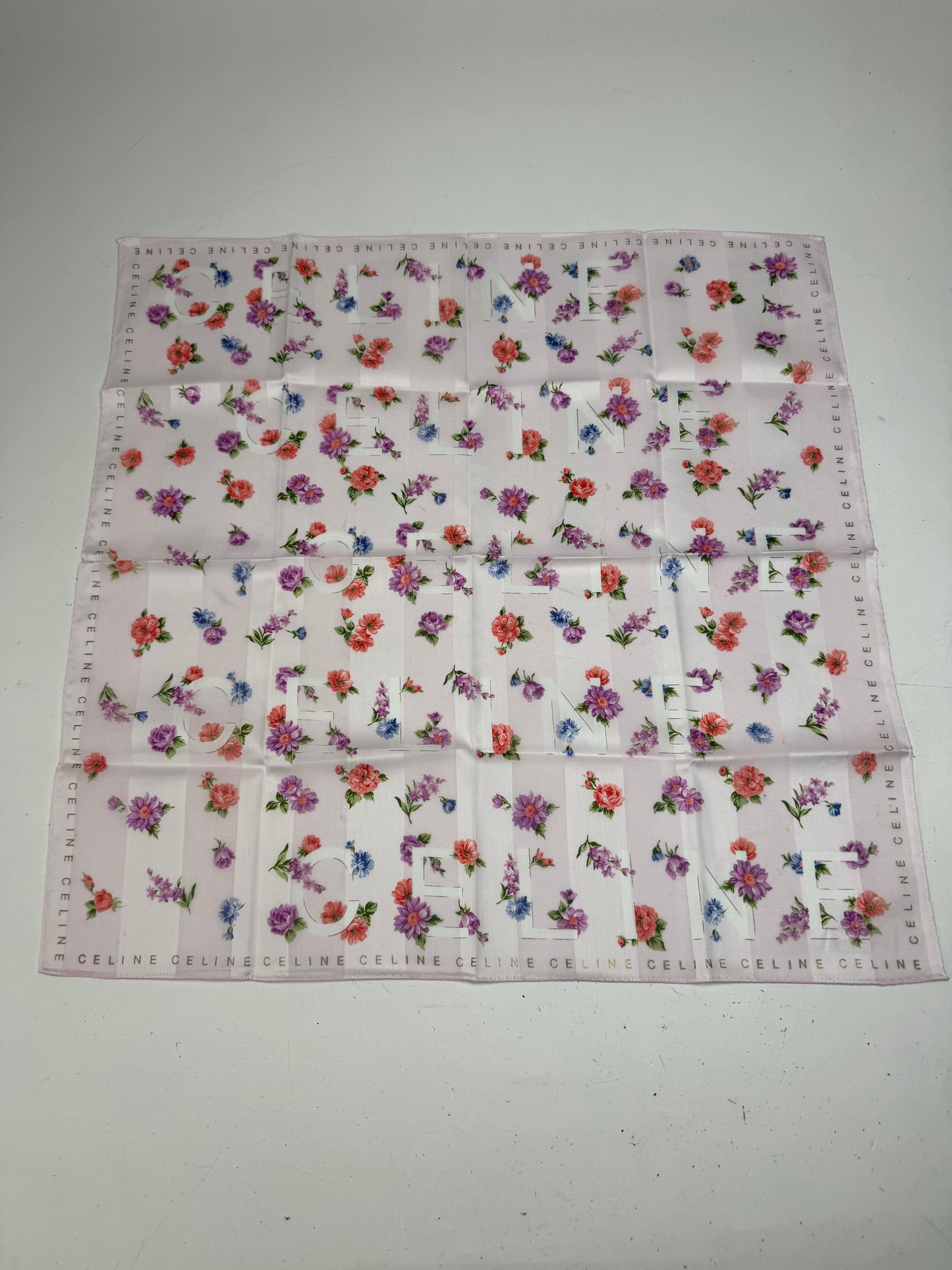 Vintage Celine Floral Scarf Pink